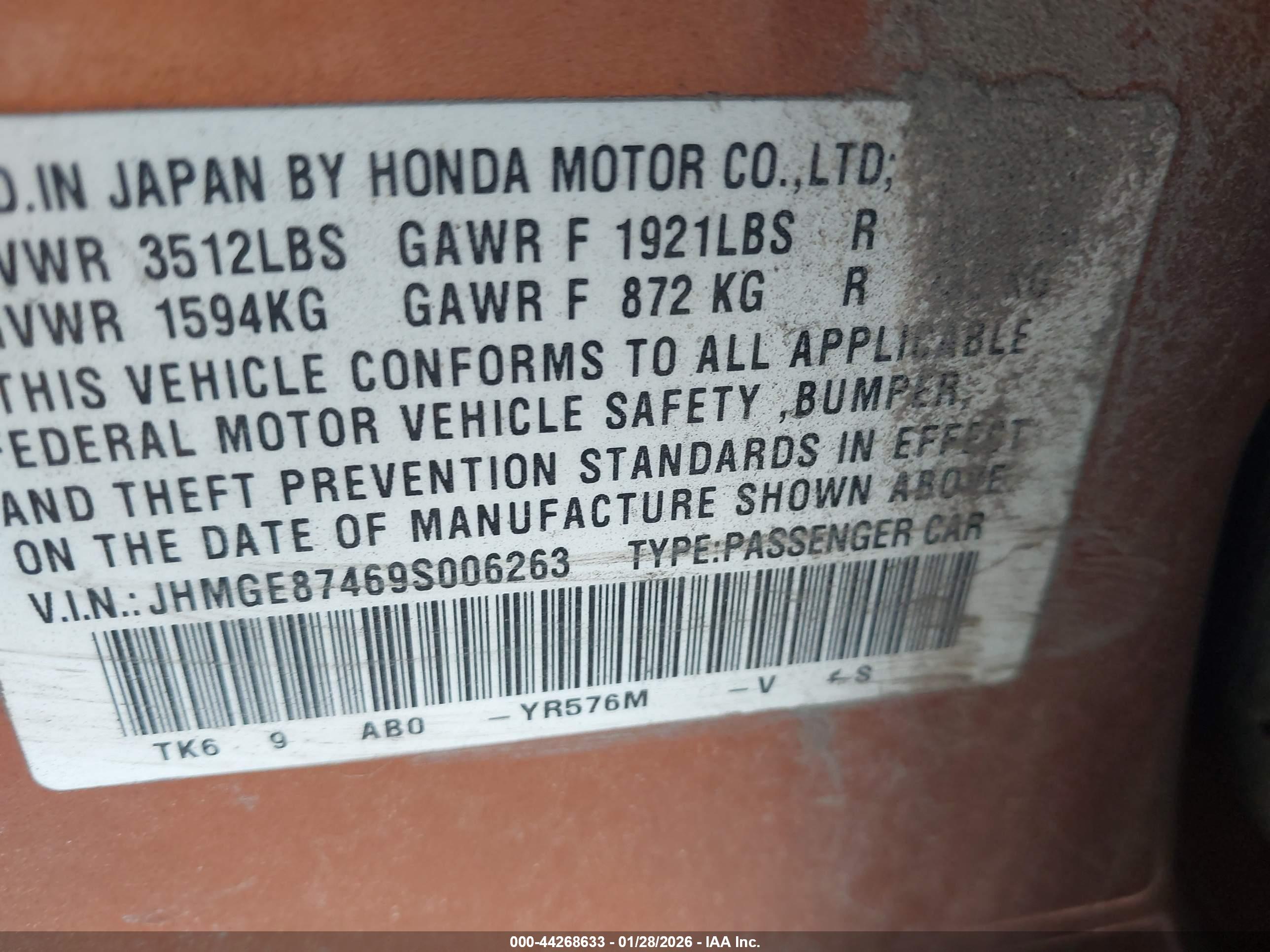 HONDA FIT image 9