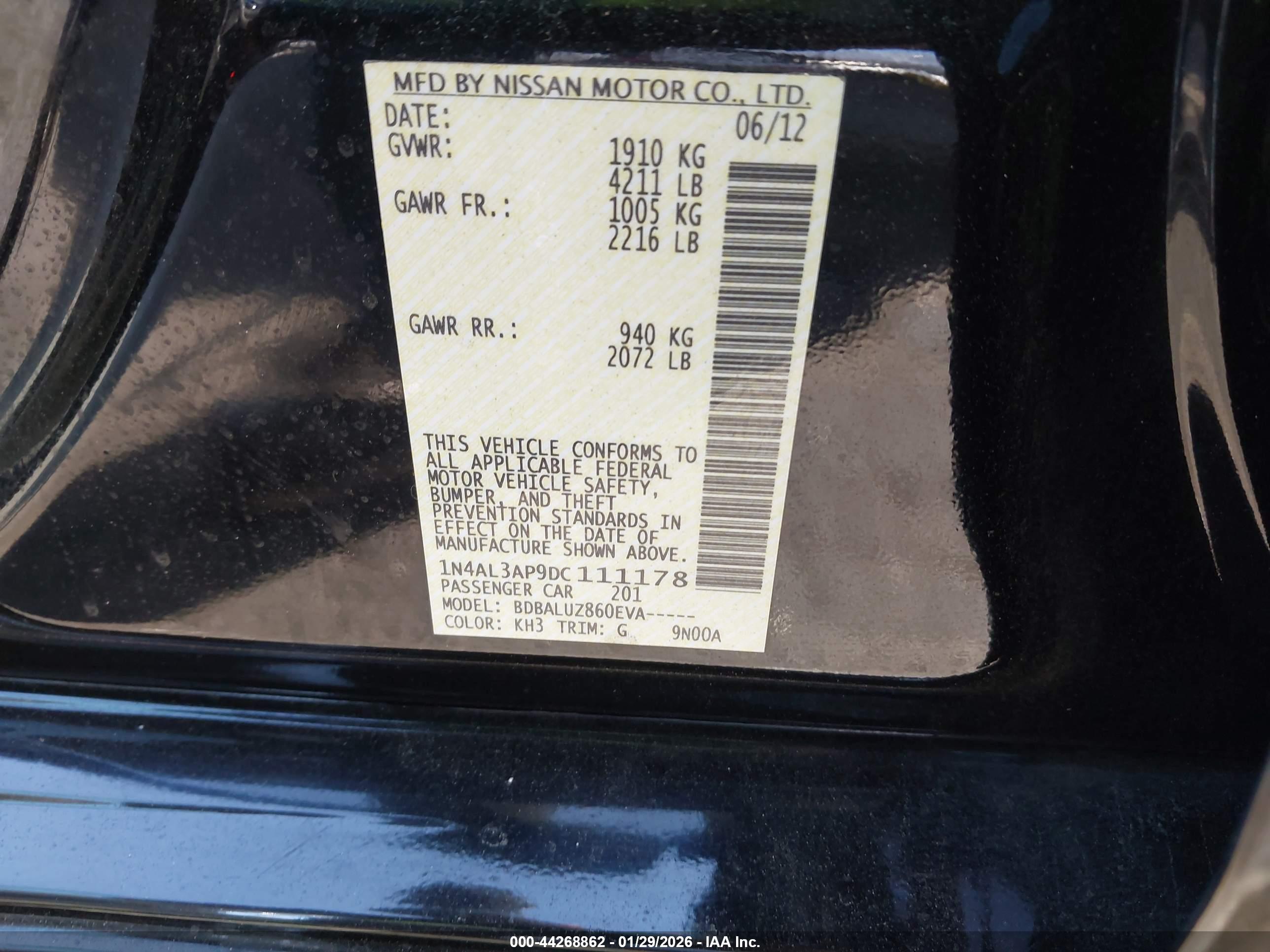 NISSAN ALTIMA image 9