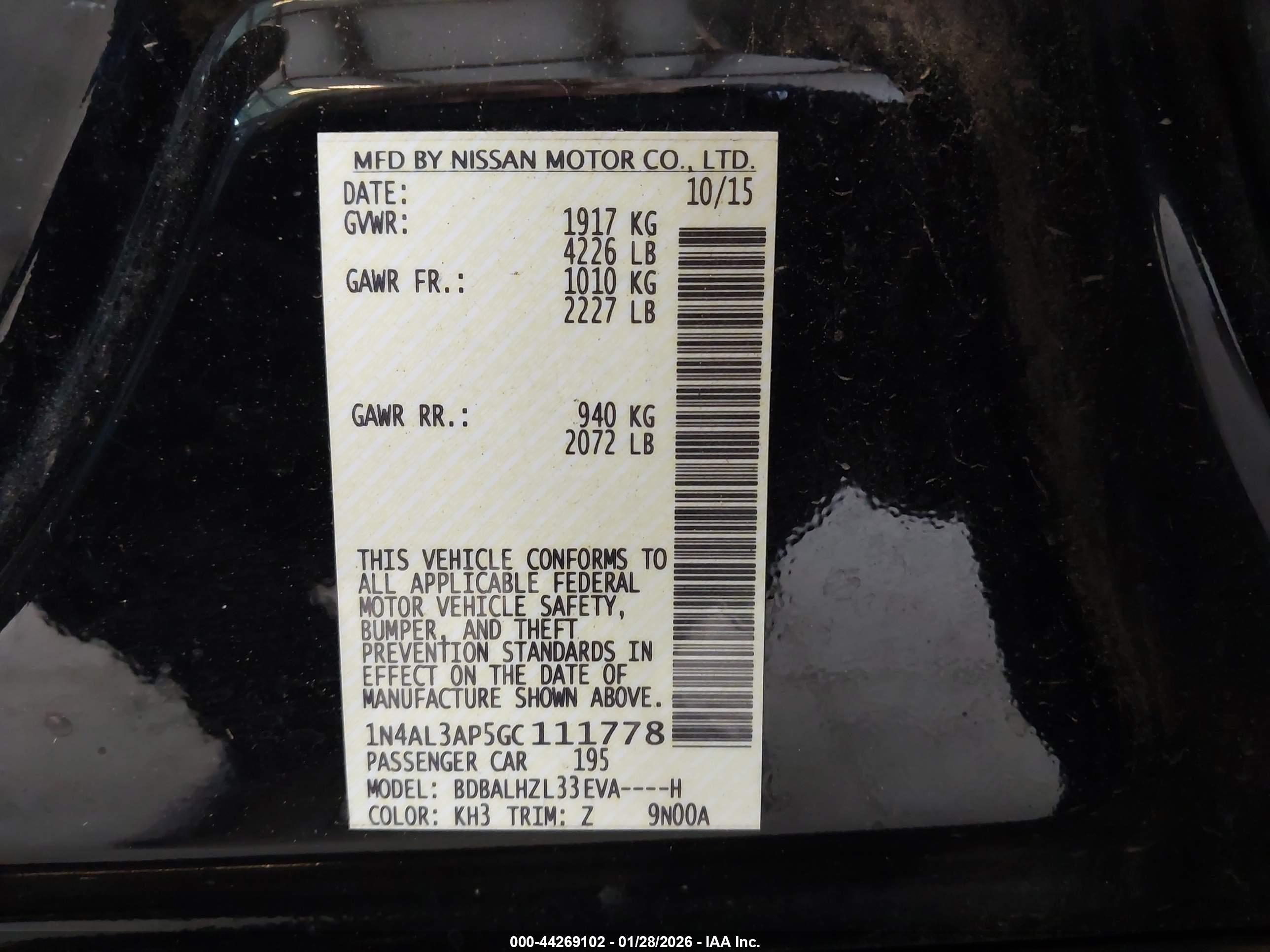 NISSAN ALTIMA image 9