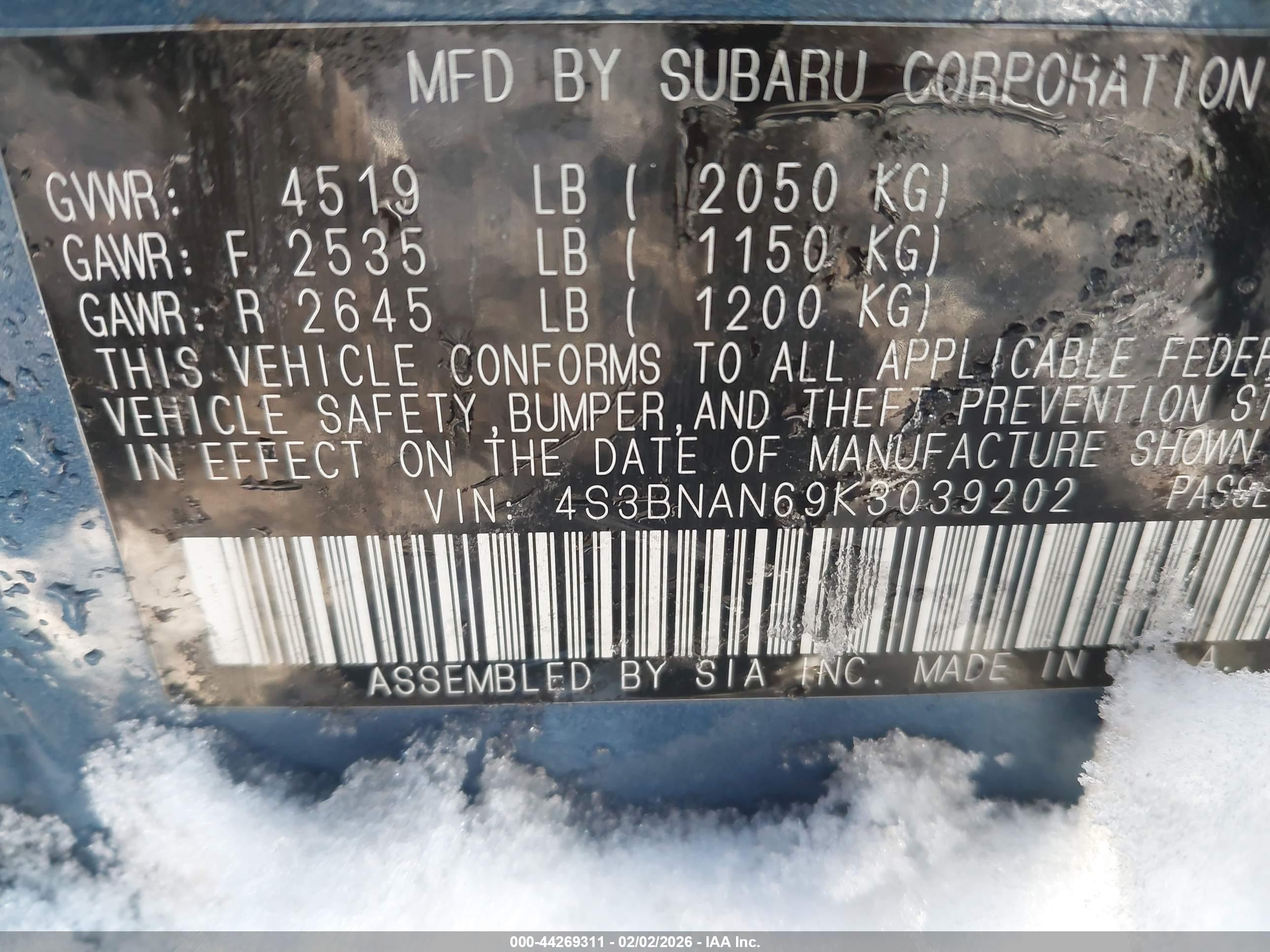 SUBARU LEGACY image 9