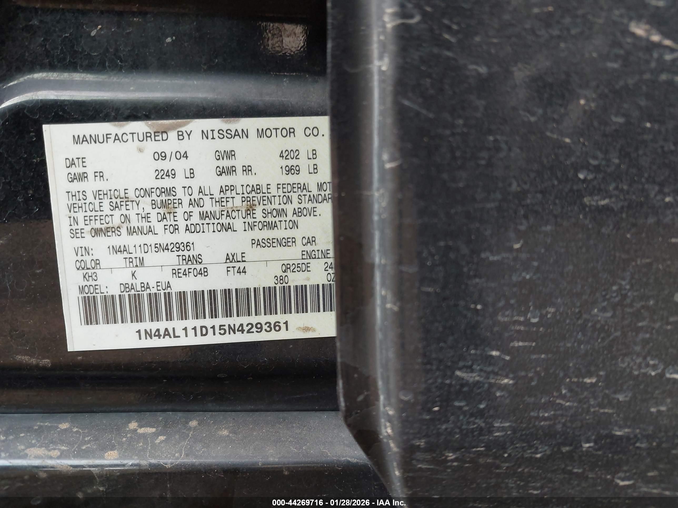 NISSAN ALTIMA image 9
