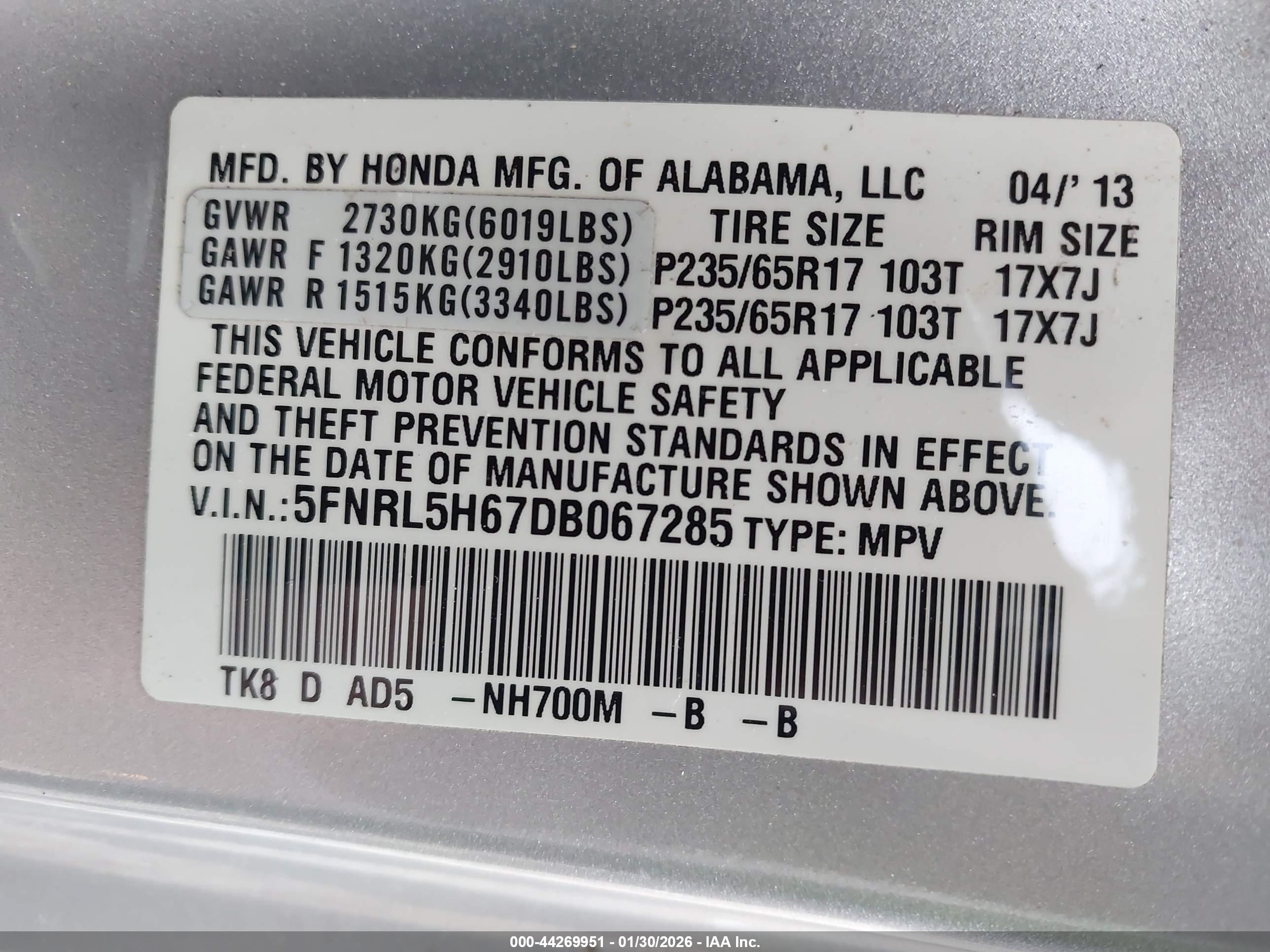 HONDA ODYSSEY image 9