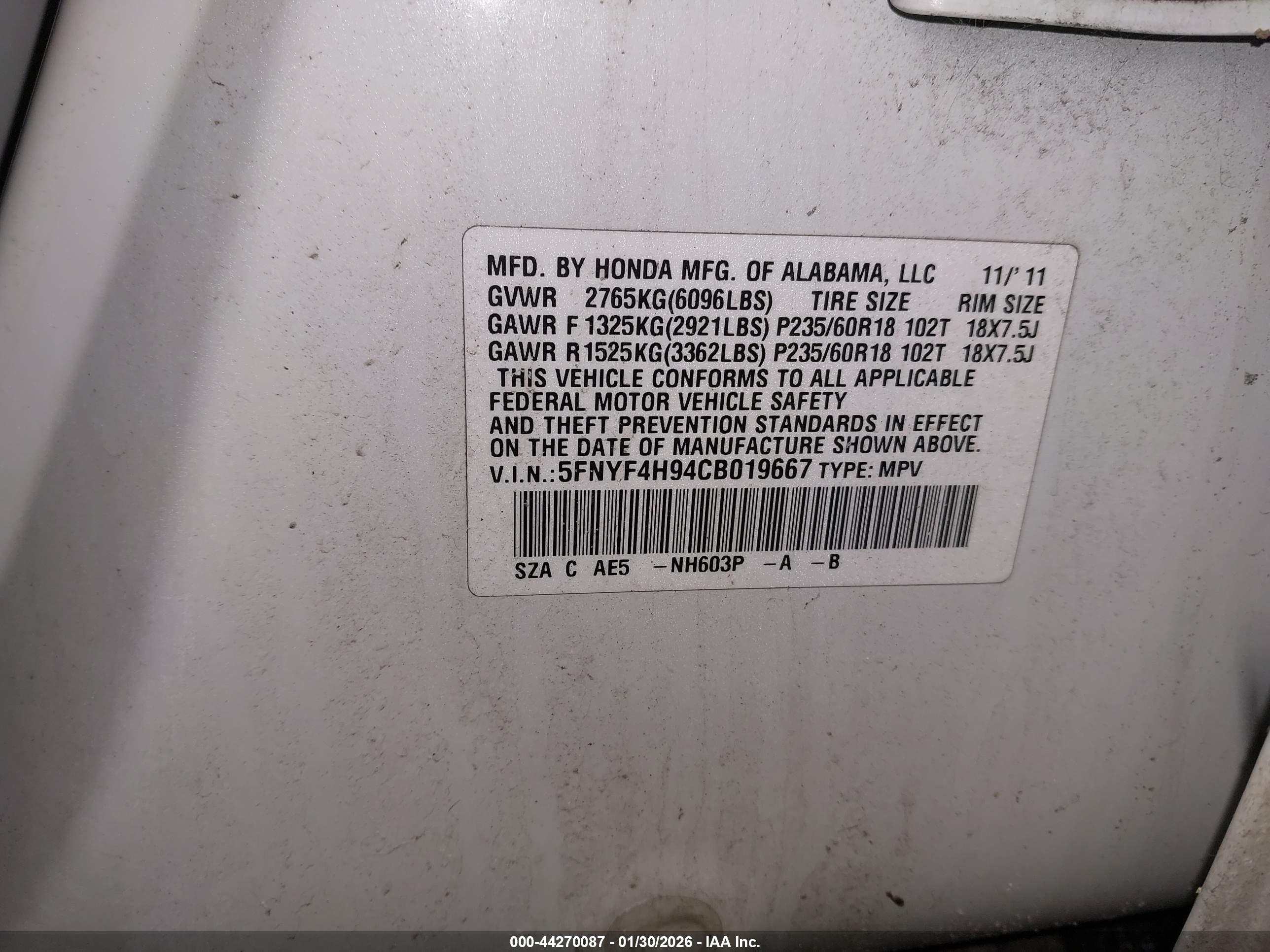 HONDA PILOT image 9
