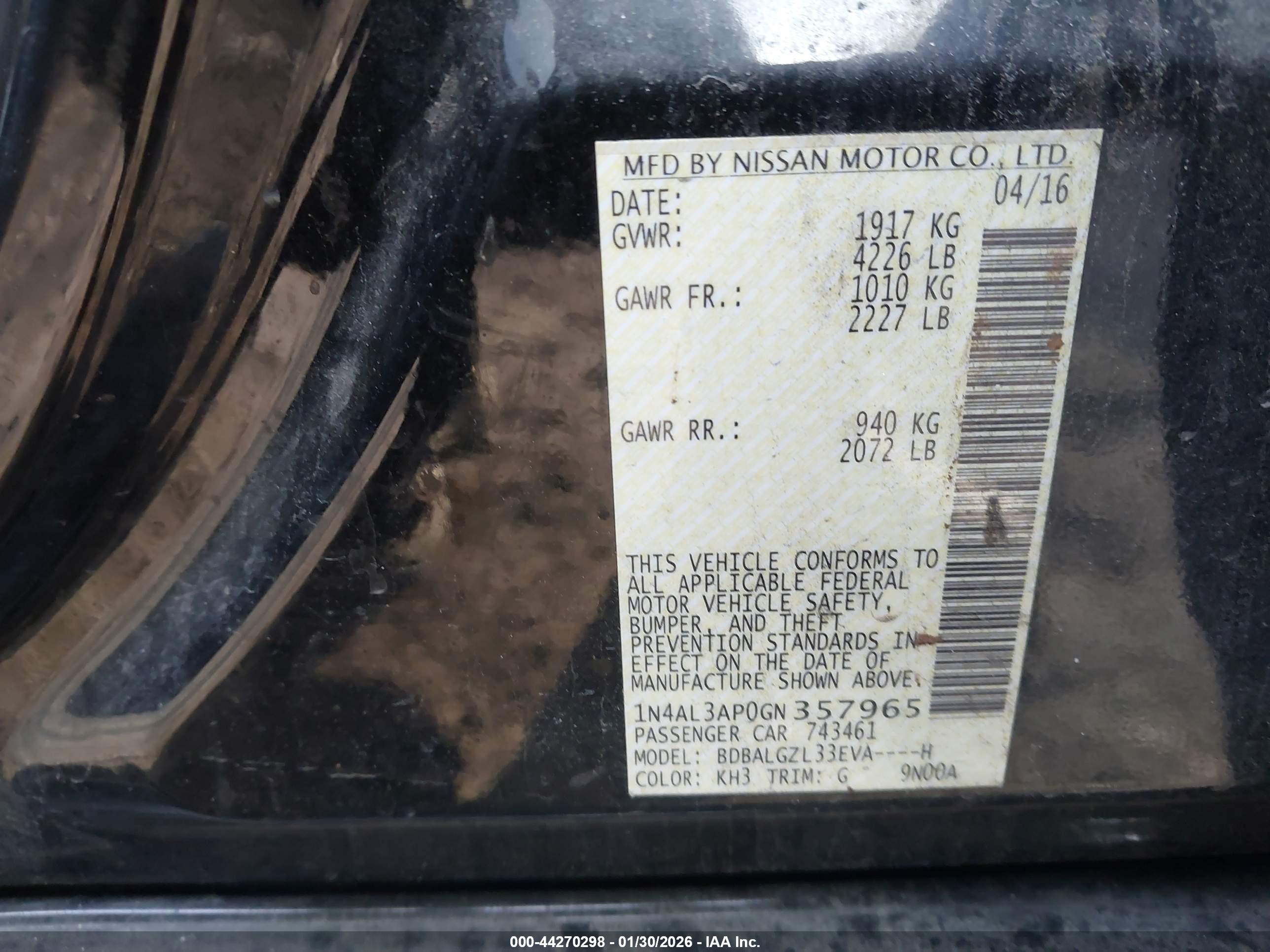 NISSAN ALTIMA image 9