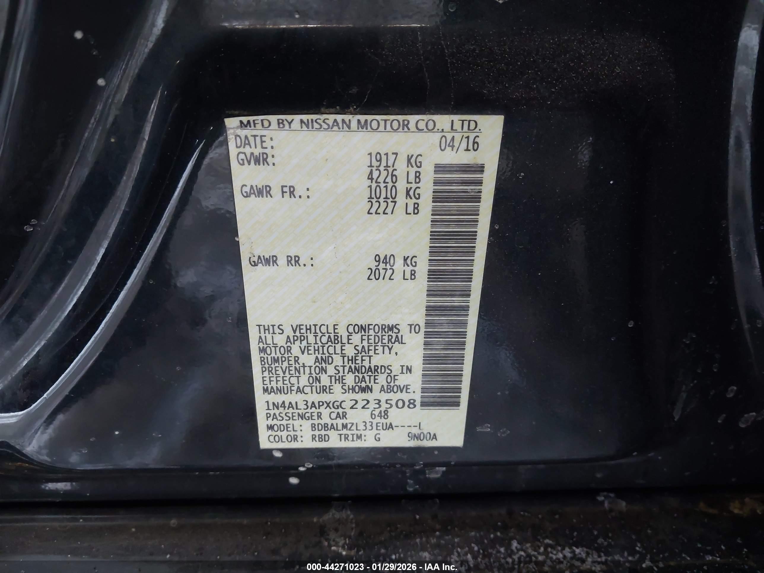 NISSAN ALTIMA image 9