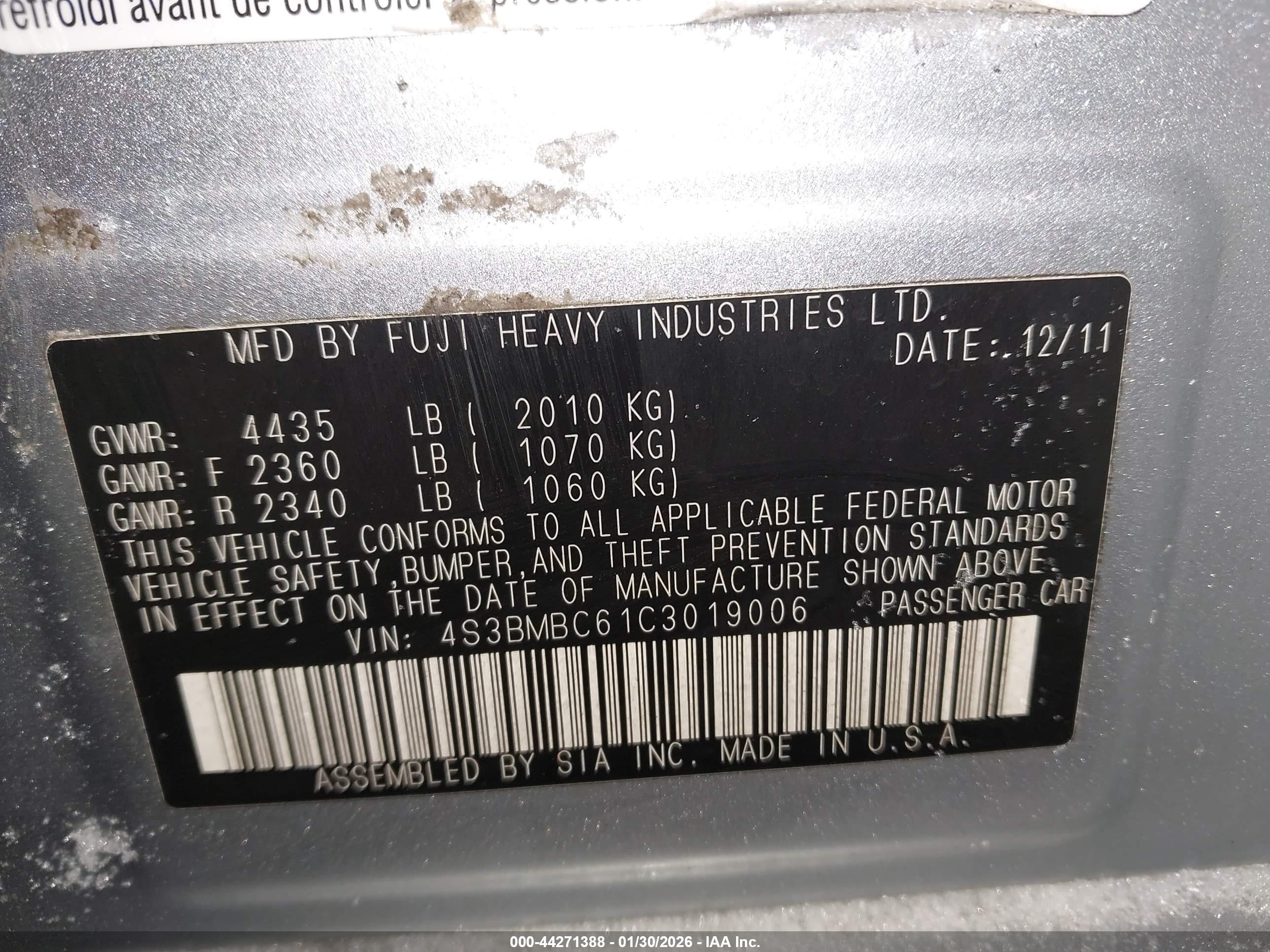 SUBARU LEGACY image 9
