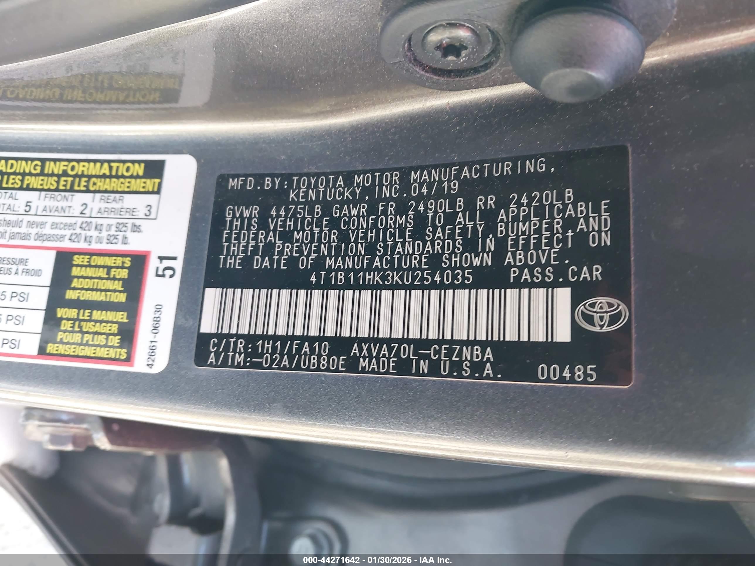 TOYOTA CAMRY image 9