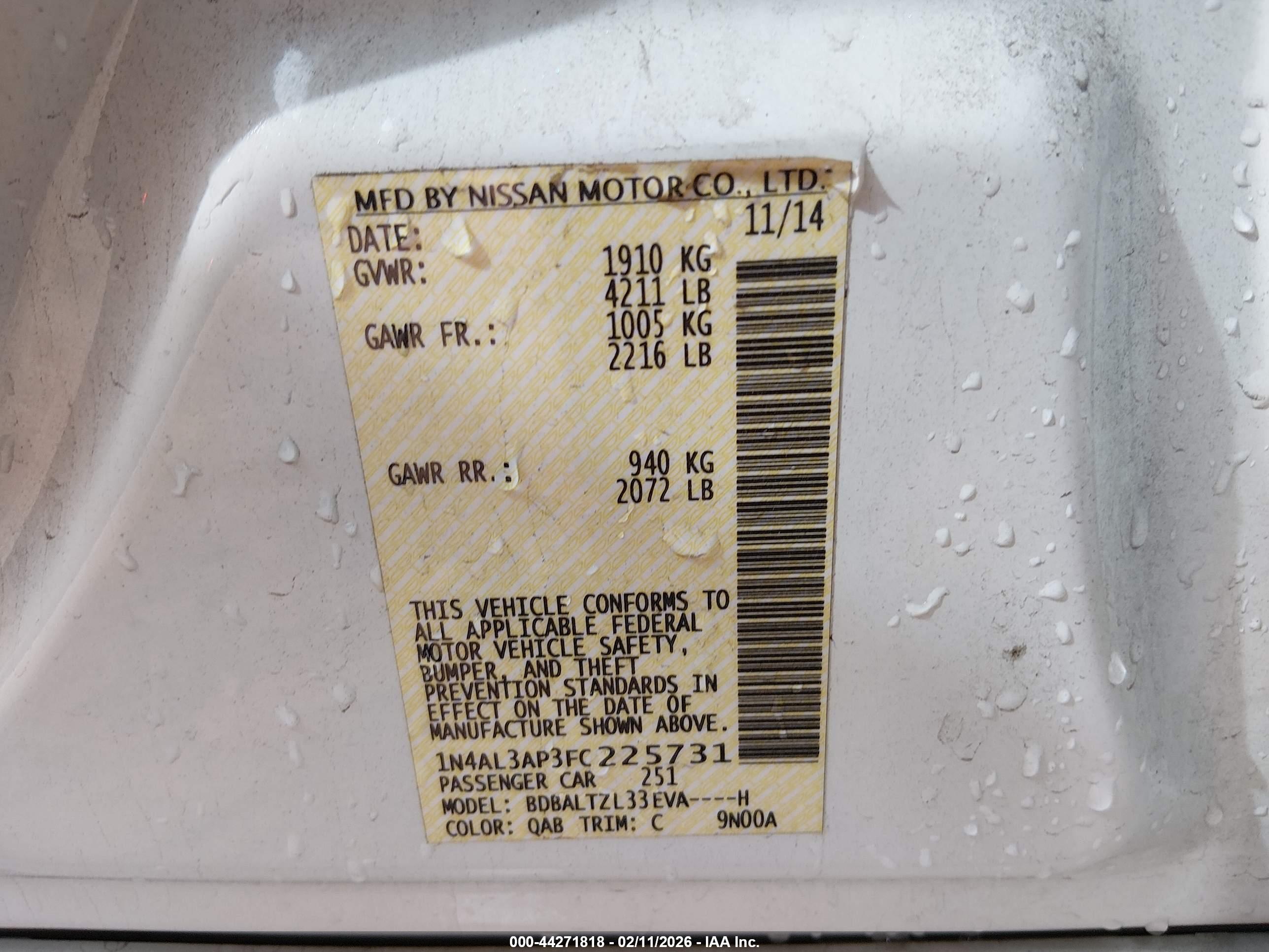 NISSAN ALTIMA image 9