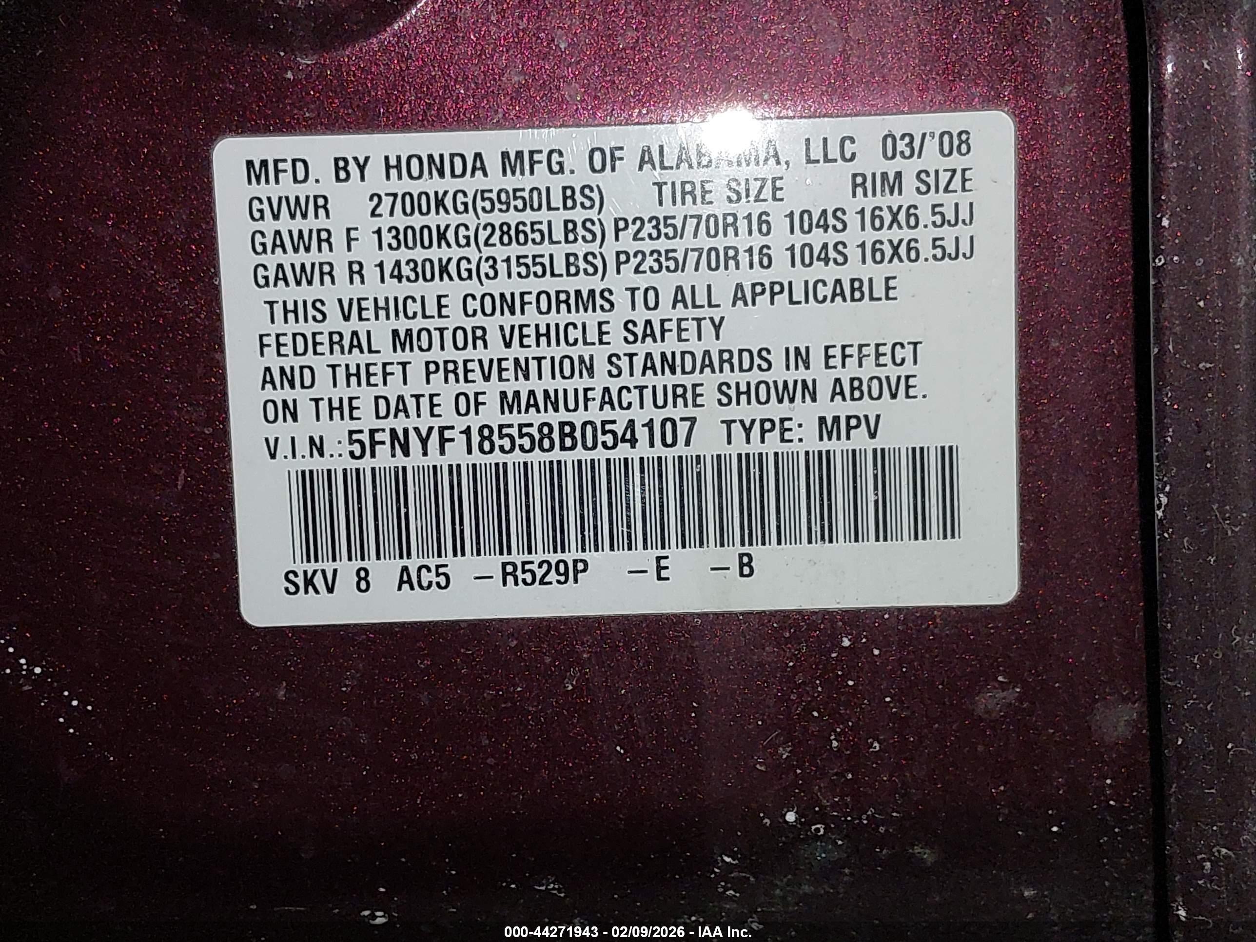 HONDA PILOT image 9
