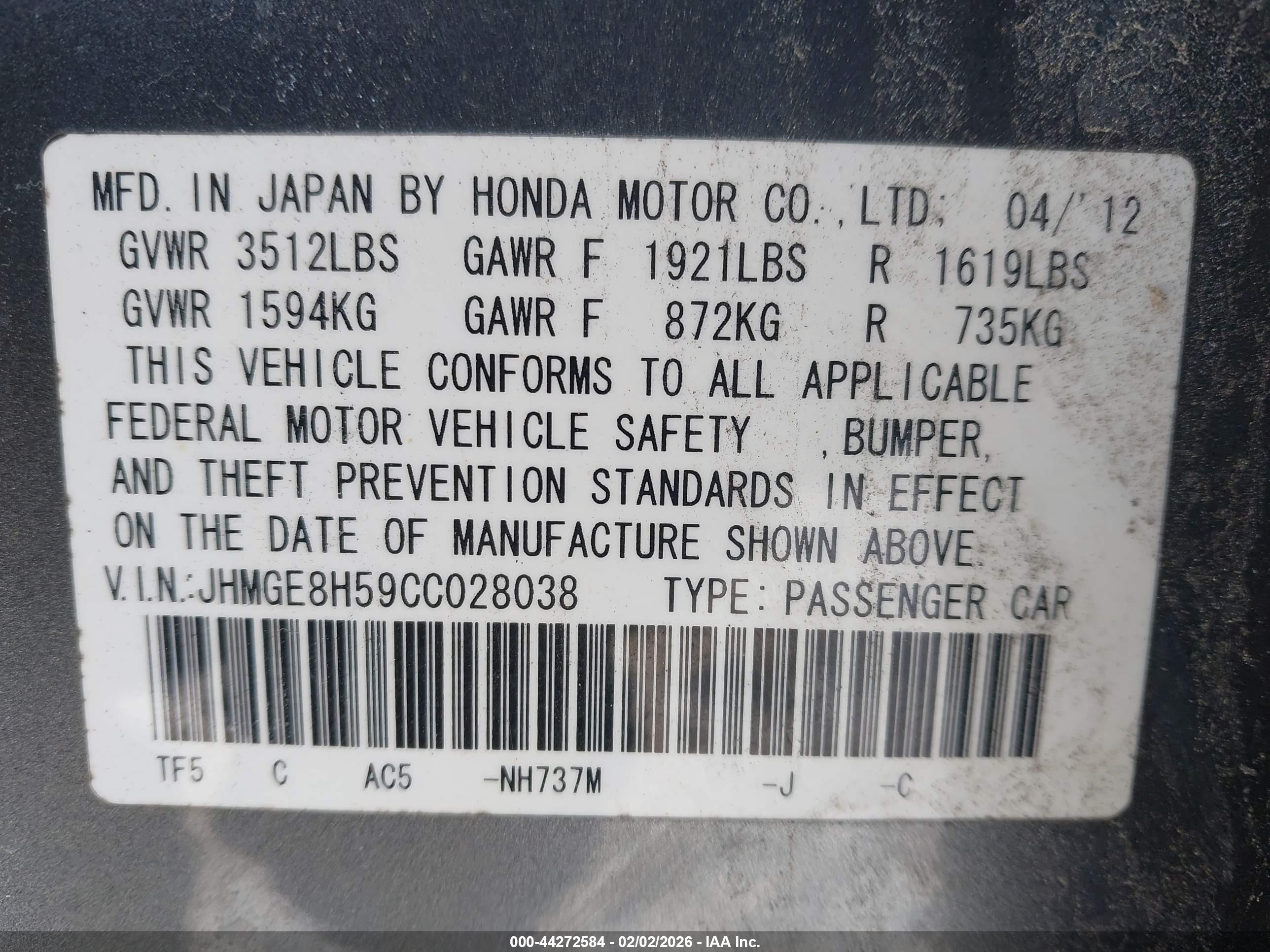 HONDA FIT image 9