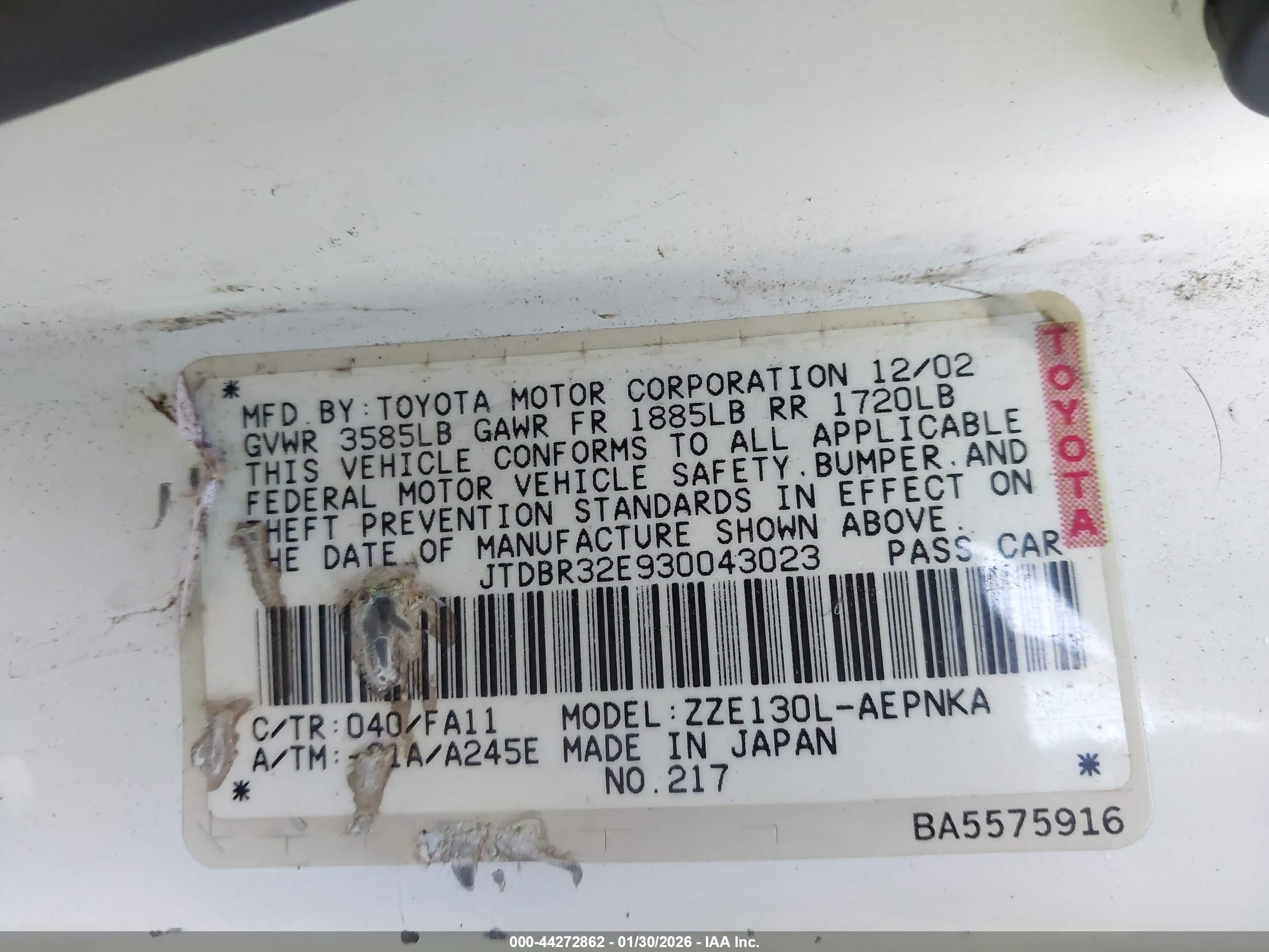 TOYOTA COROLLA image 9