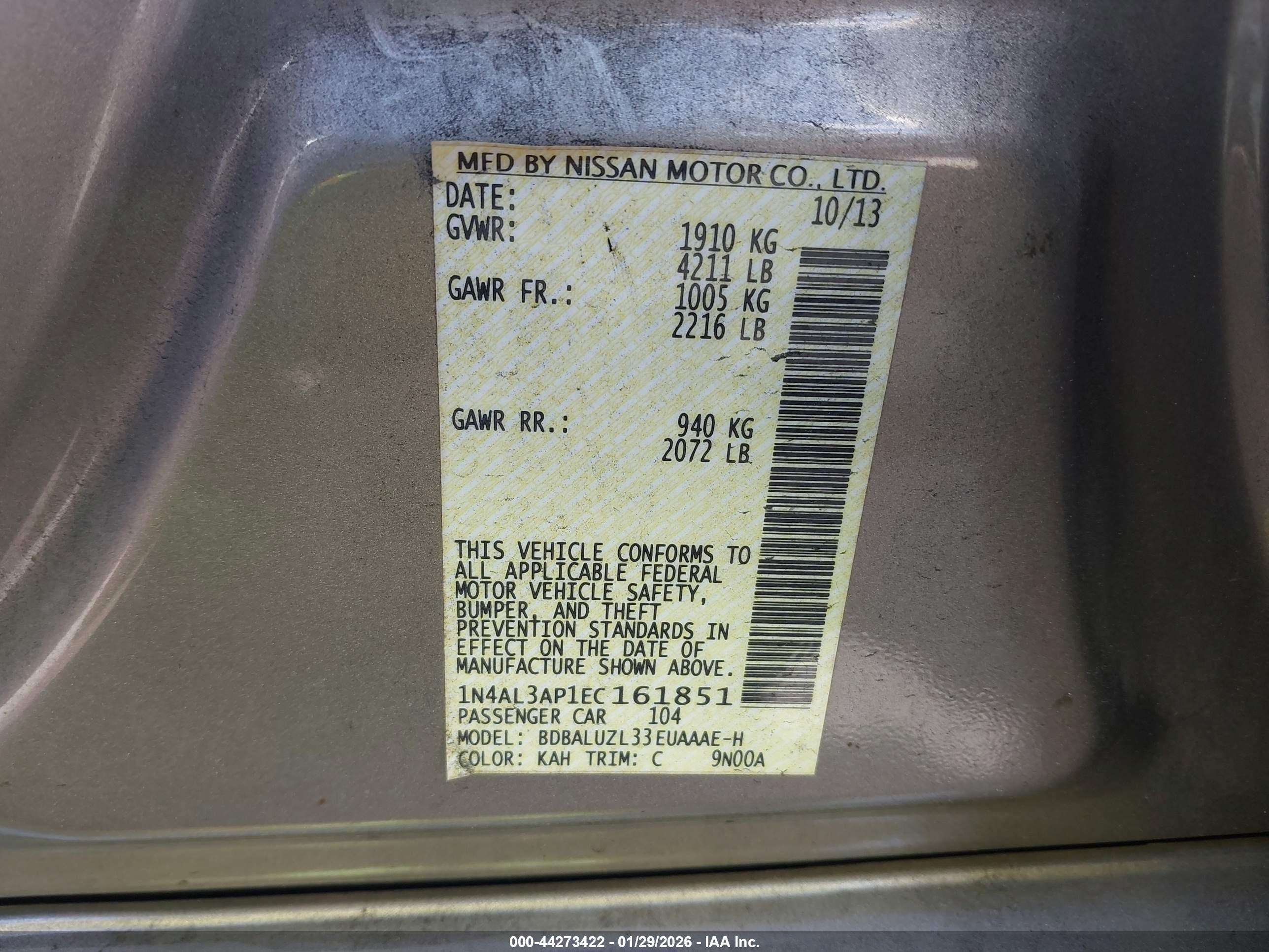NISSAN ALTIMA image 9