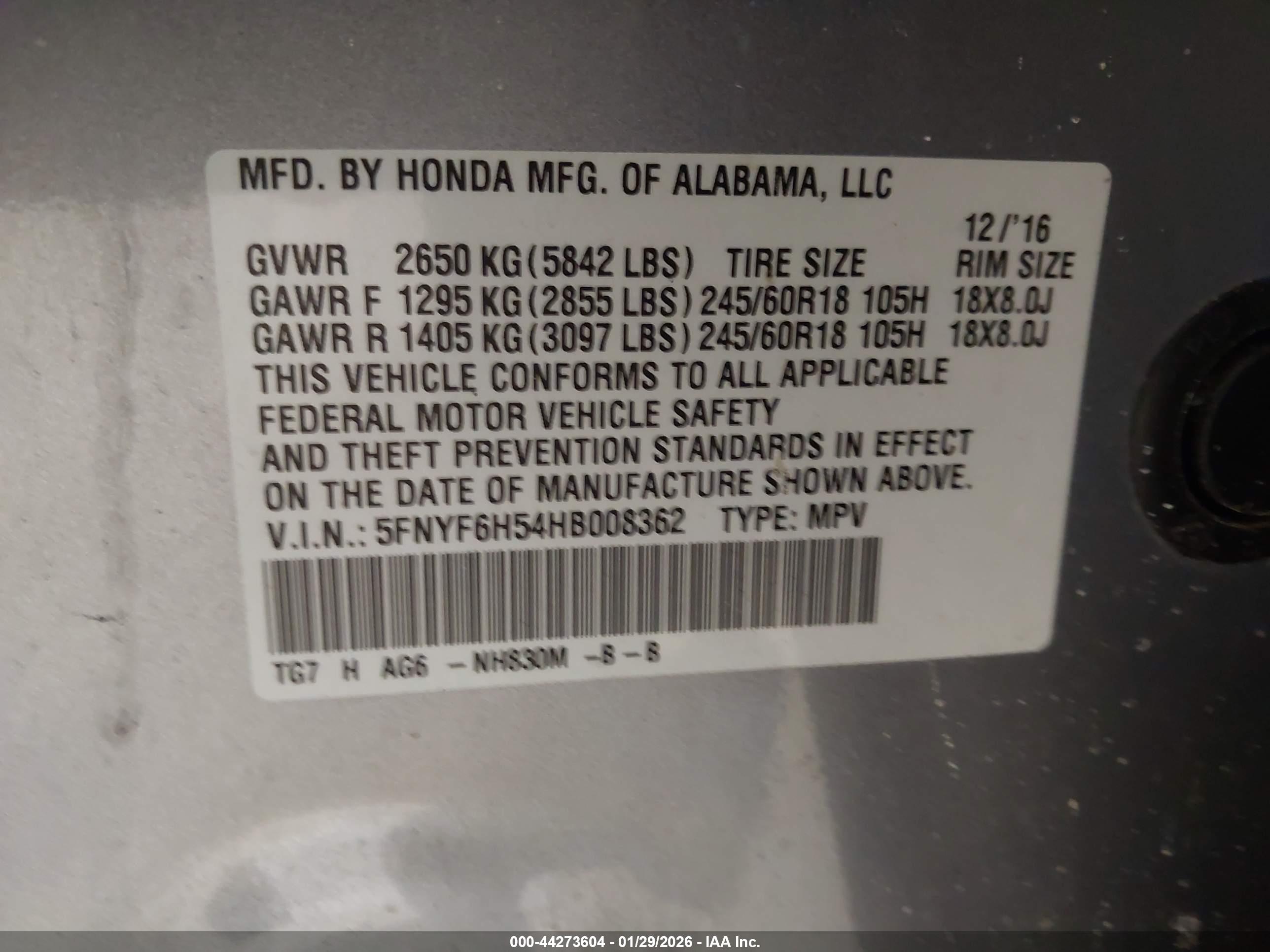 HONDA PILOT image 9