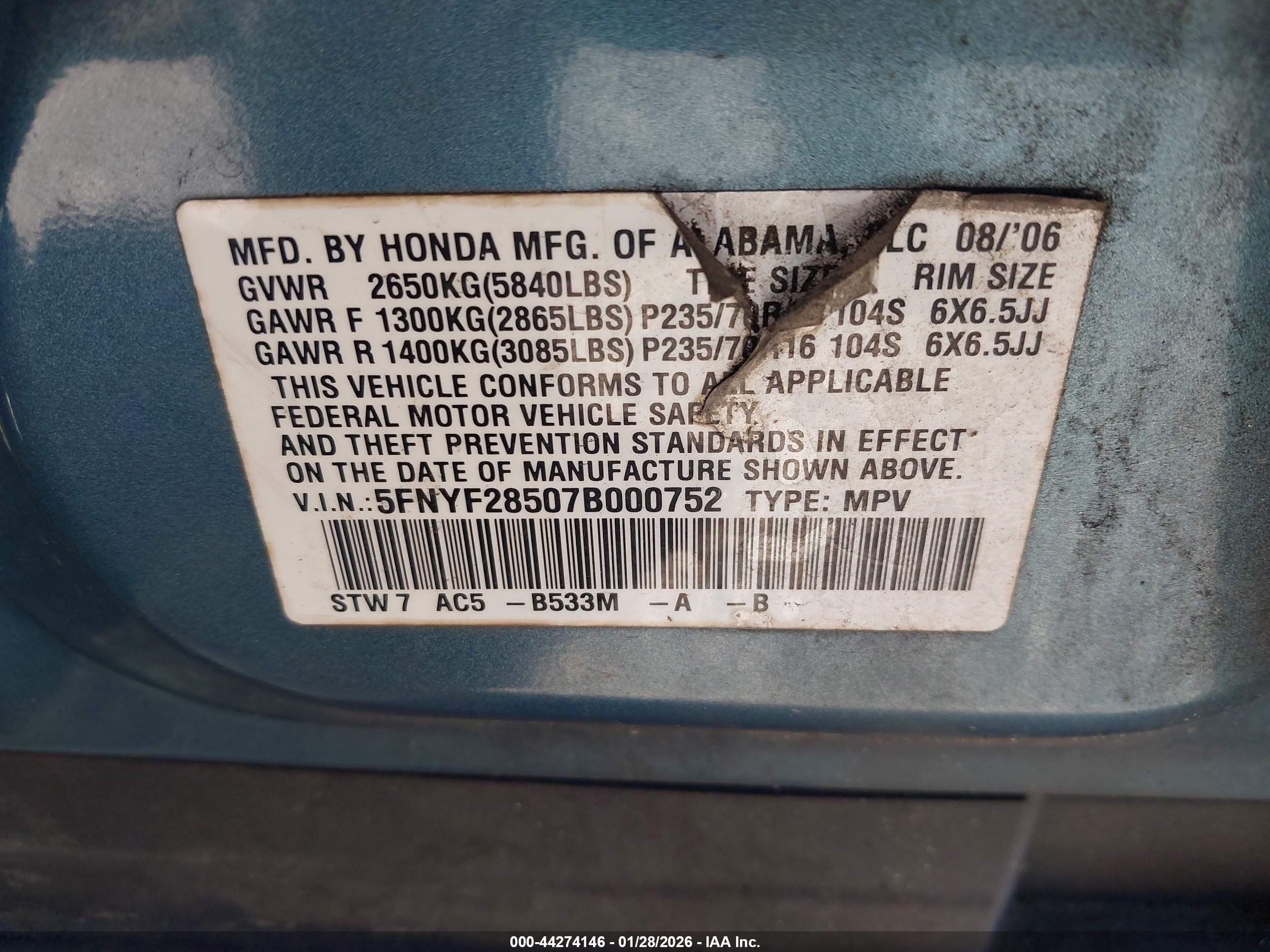 HONDA PILOT image 9