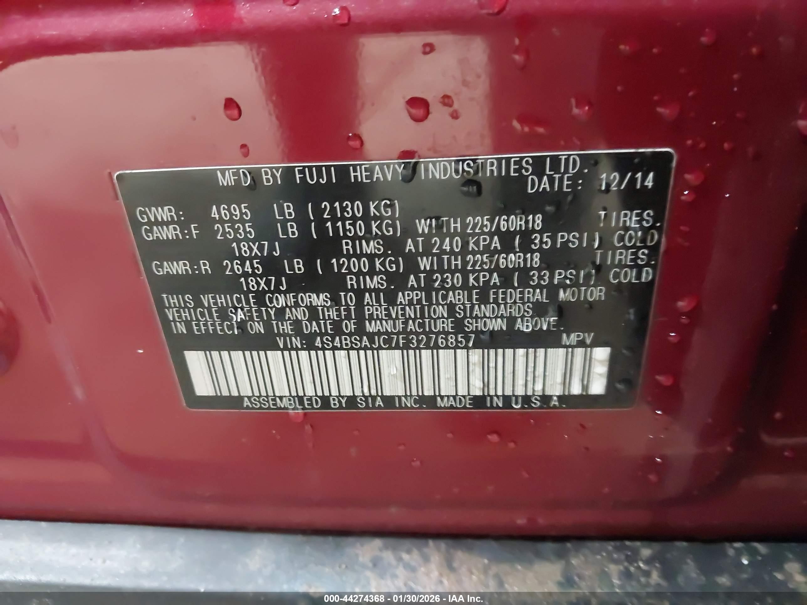 SUBARU OUTBACK image 9