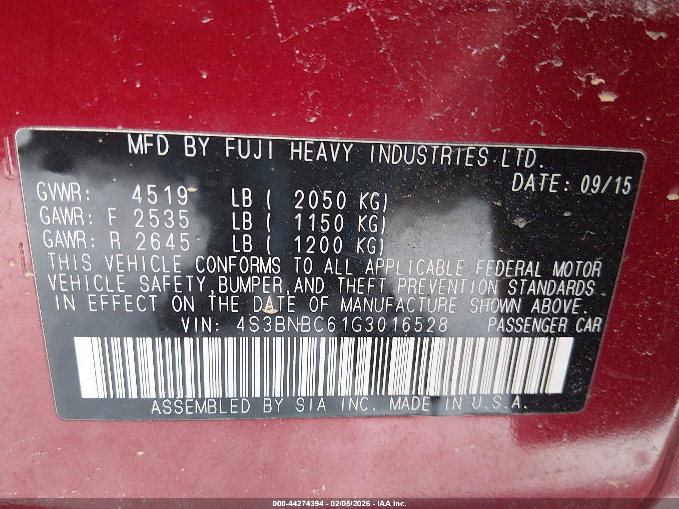 SUBARU LEGACY image 9