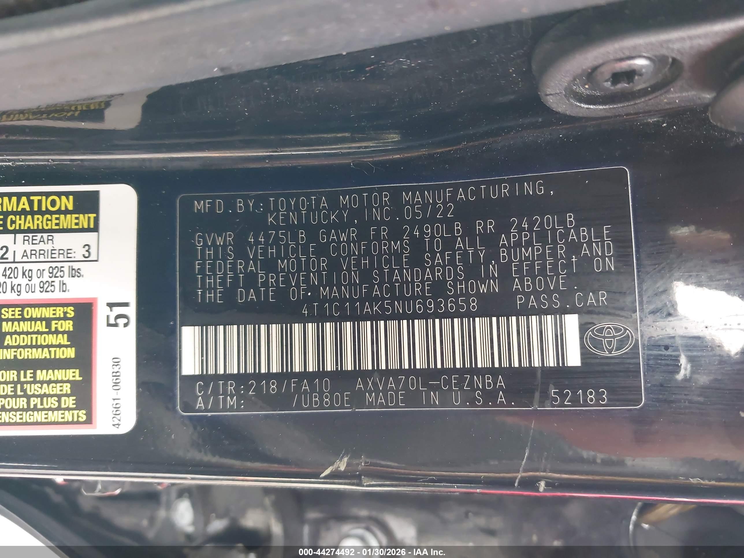 TOYOTA CAMRY image 9