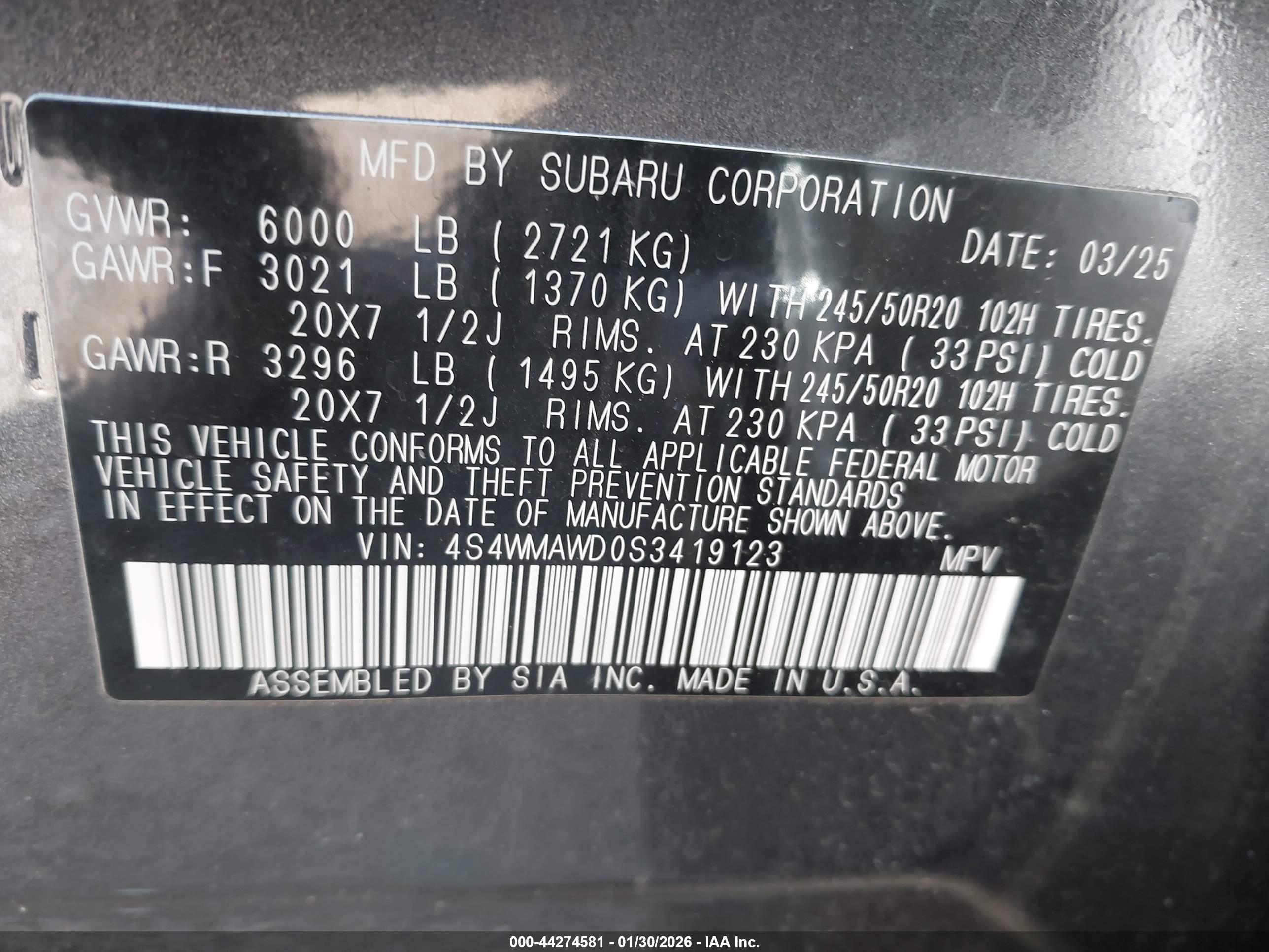 SUBARU ASCENT image 9