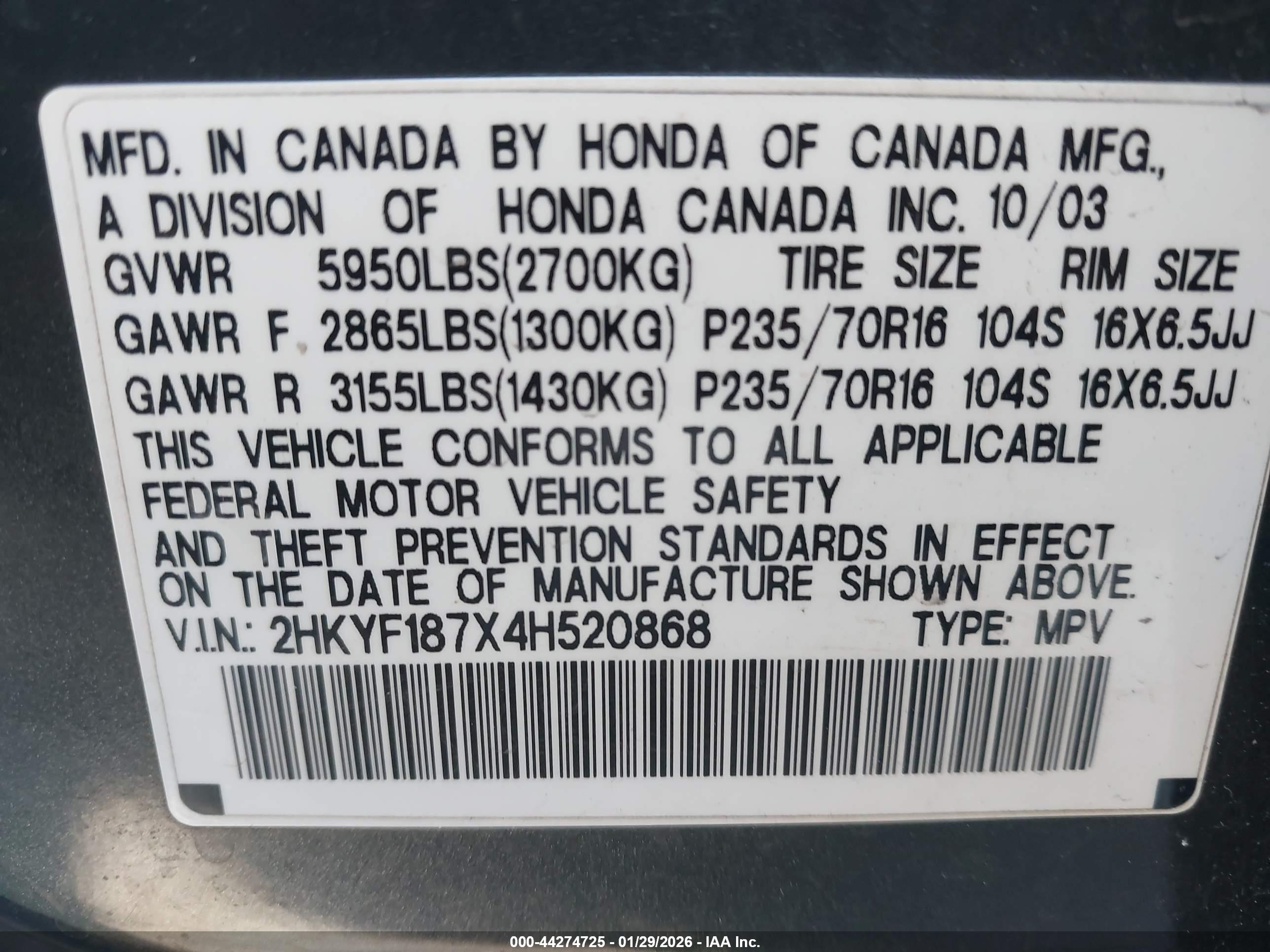 HONDA PILOT image 9
