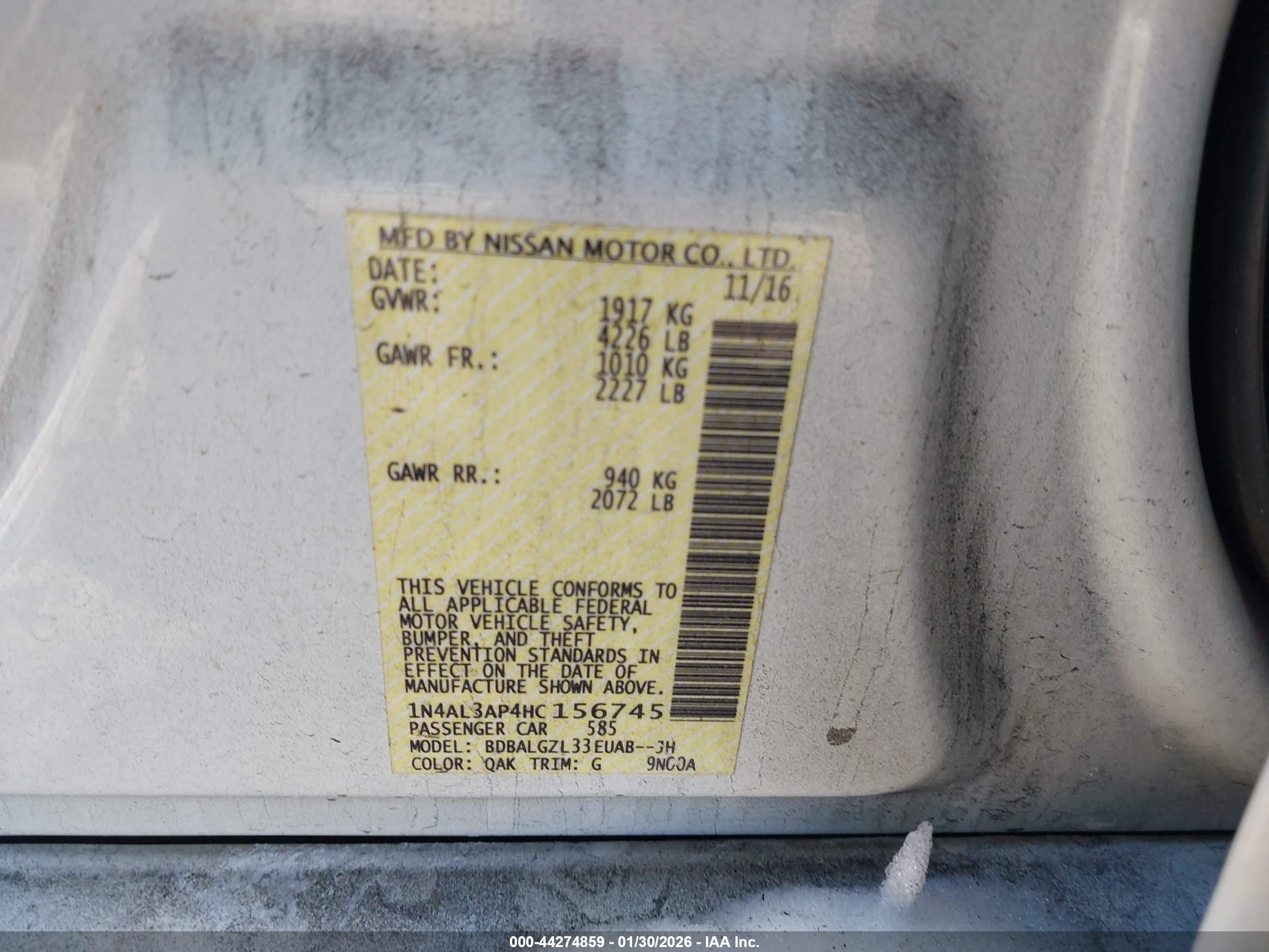 NISSAN ALTIMA image 9