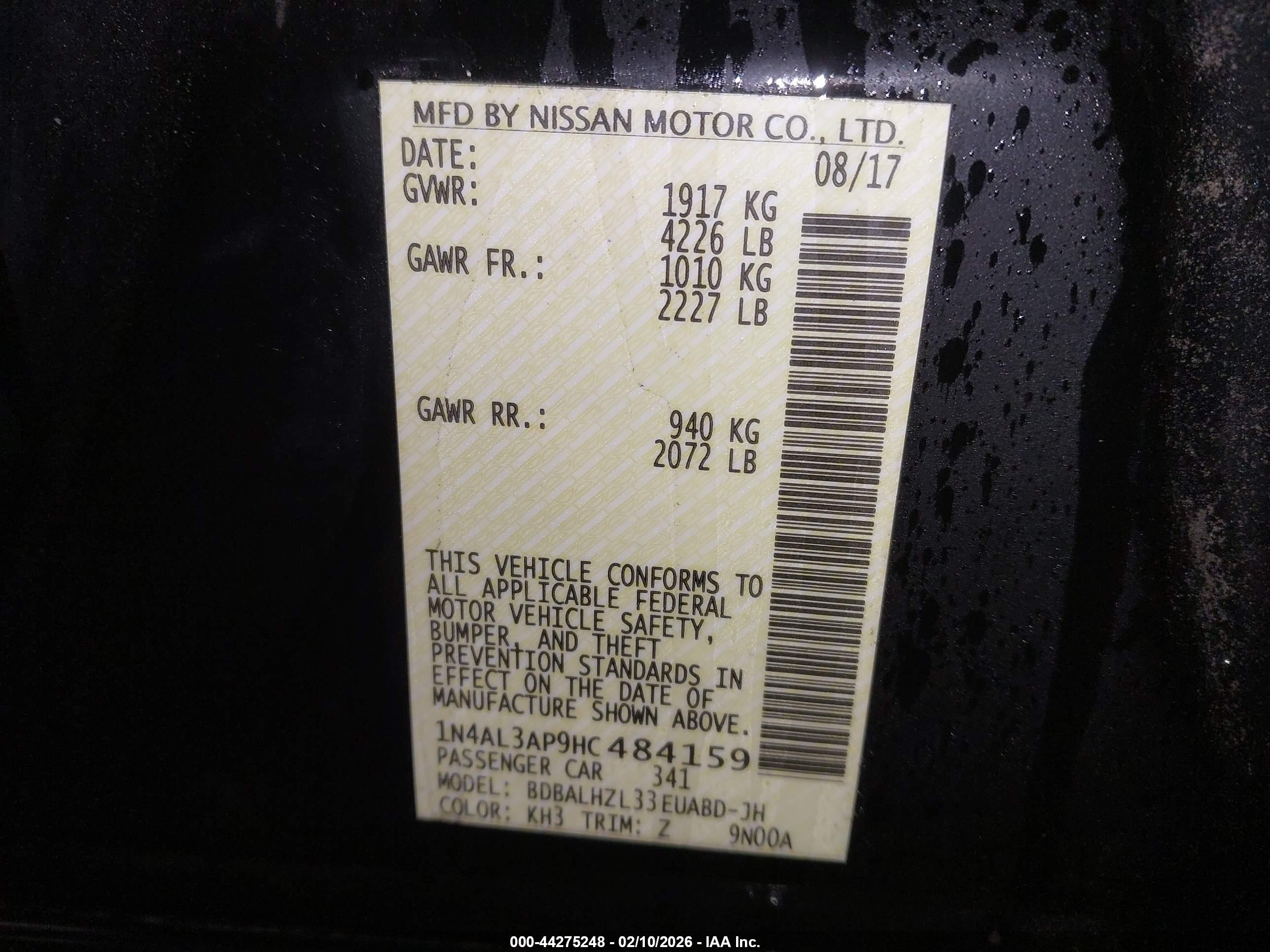 NISSAN ALTIMA image 9