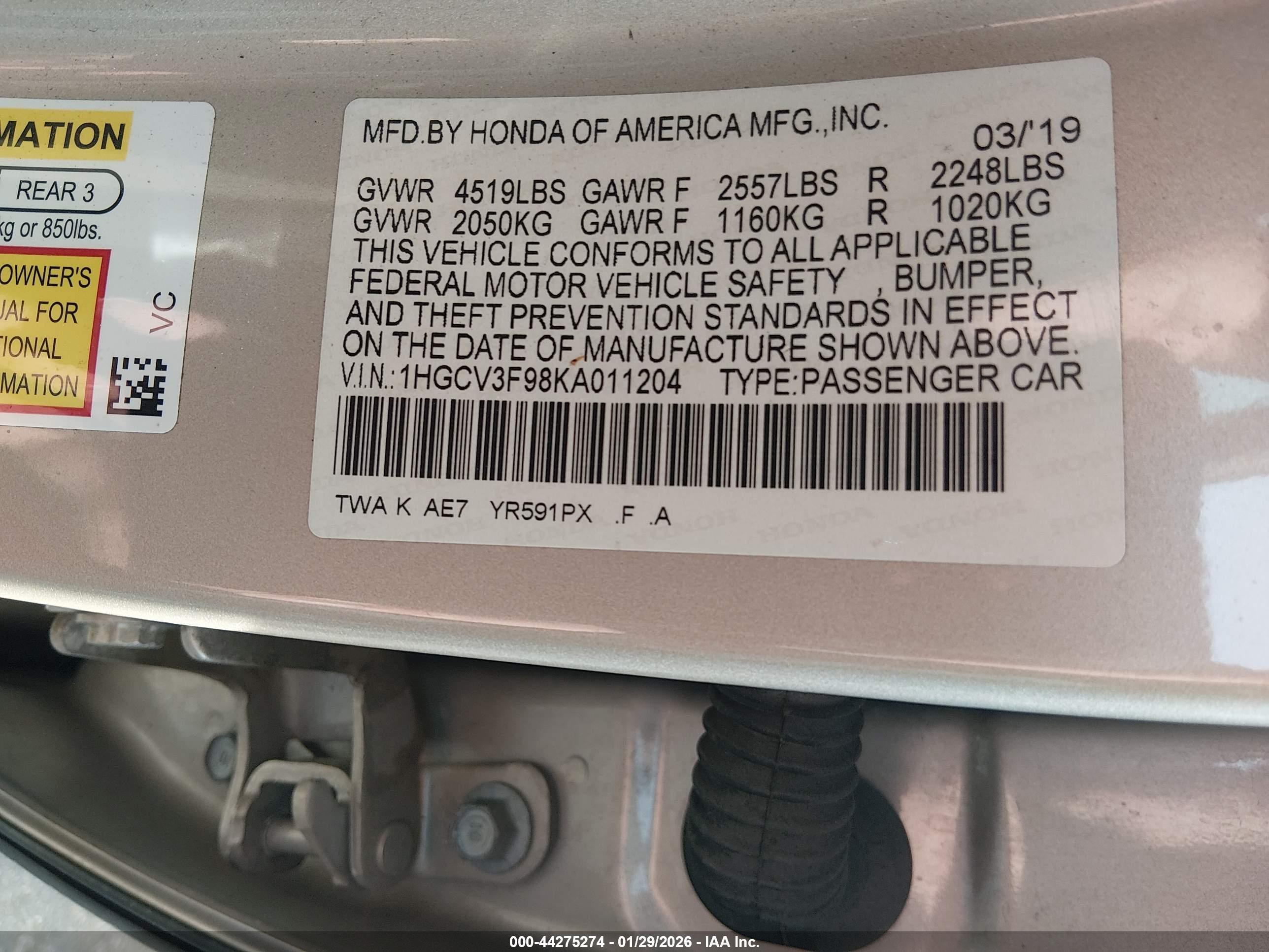 HONDA ACCORD image 9