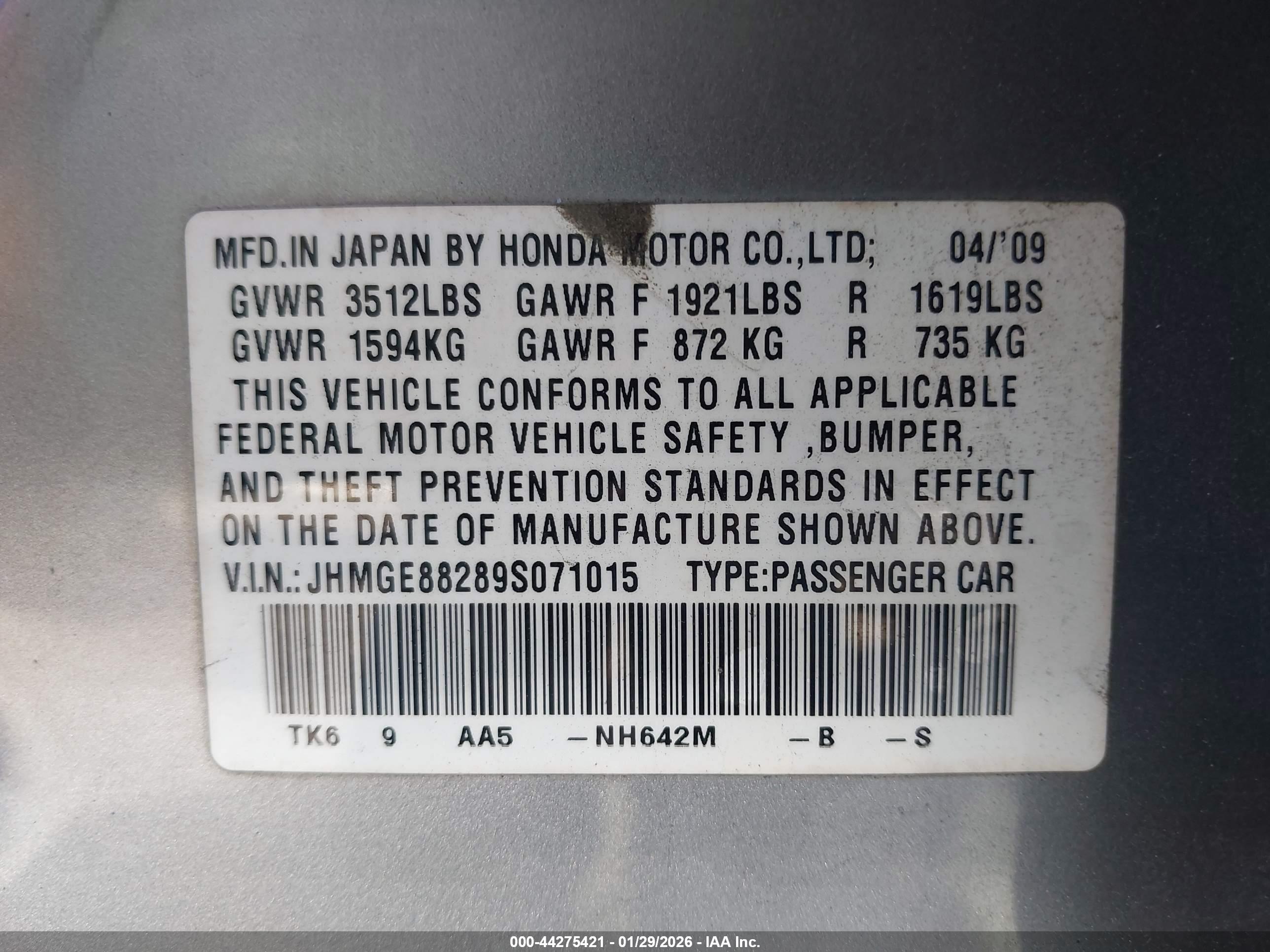 HONDA FIT image 9