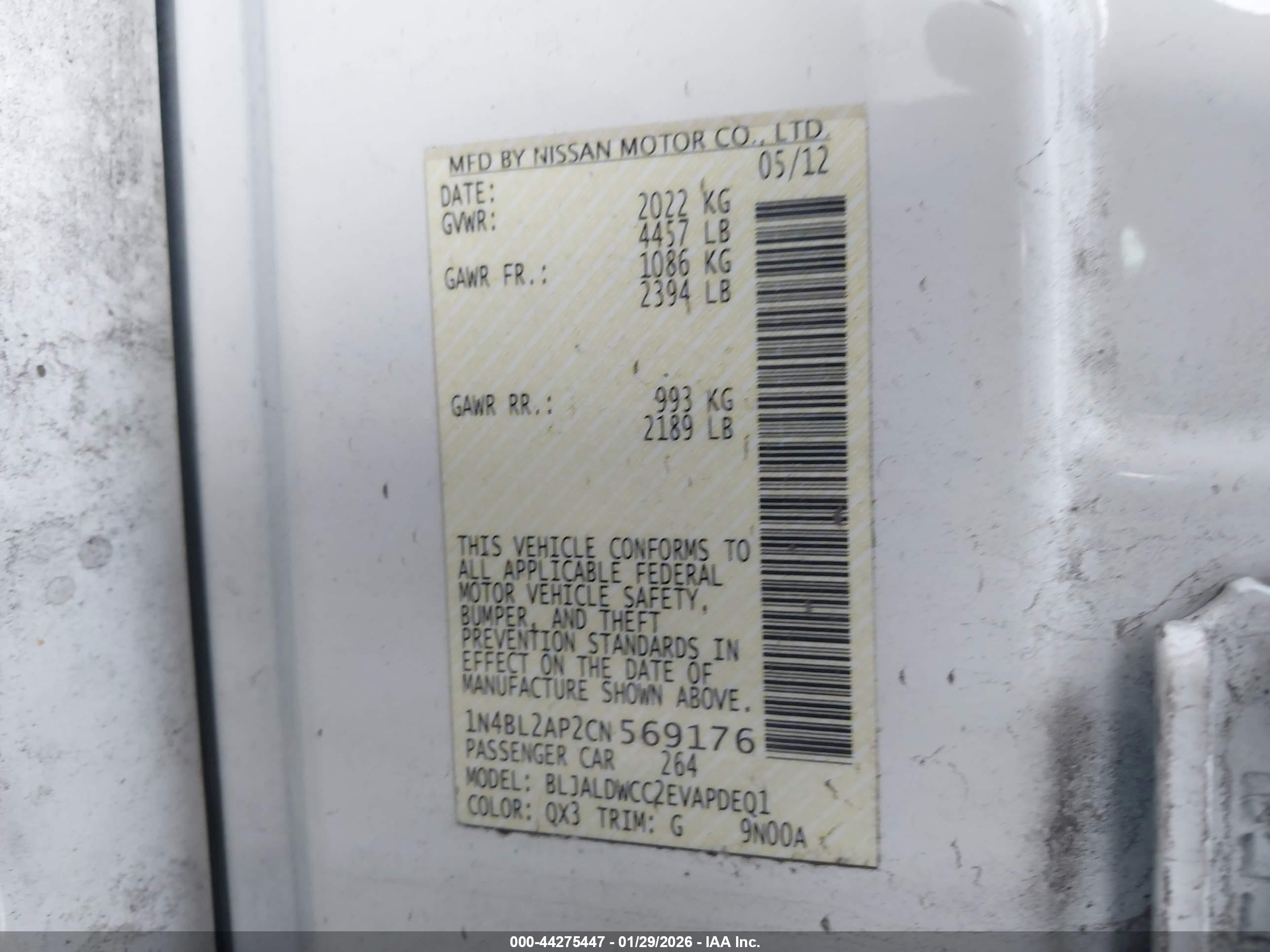 NISSAN ALTIMA image 9