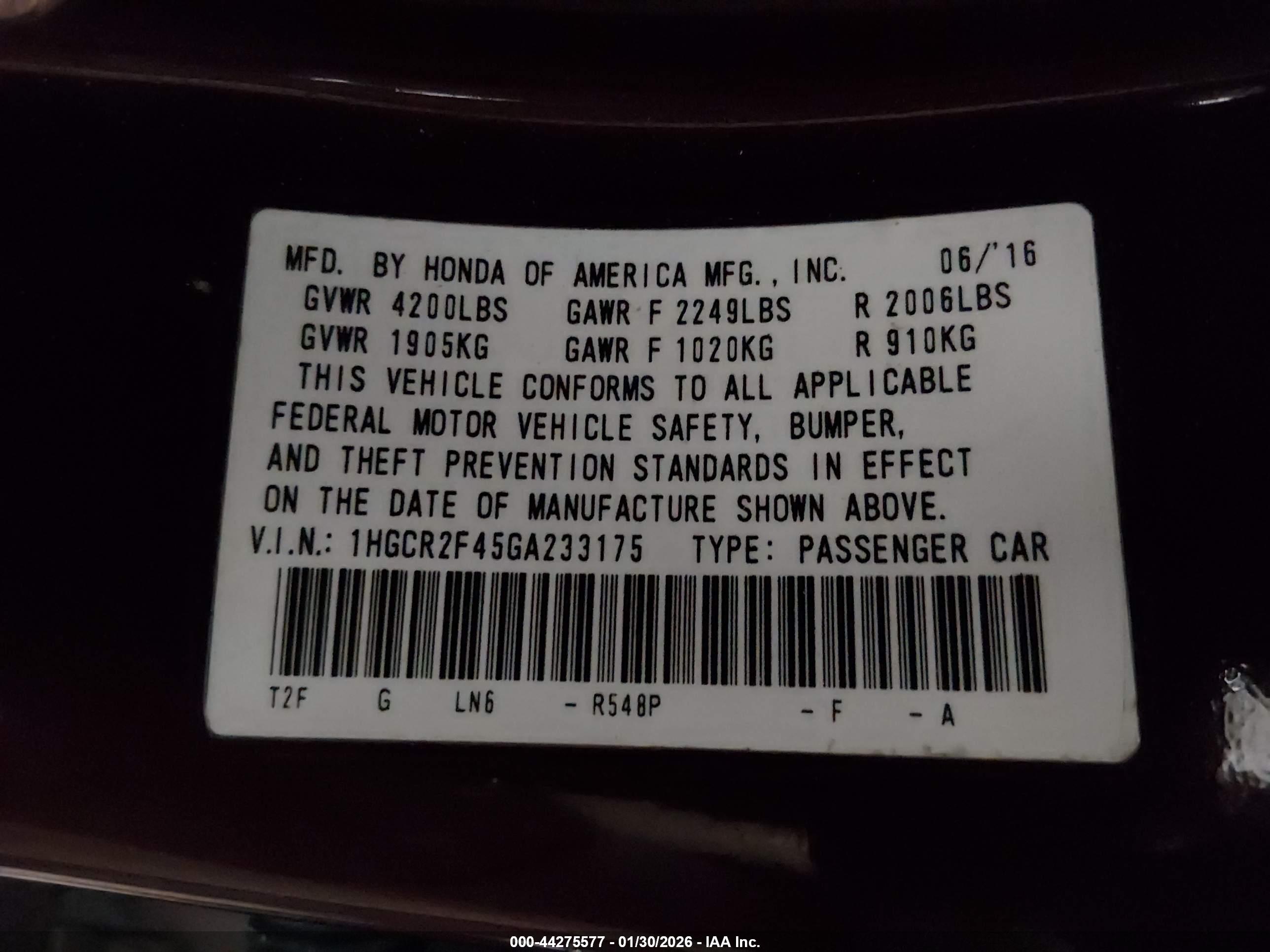 HONDA ACCORD image 9