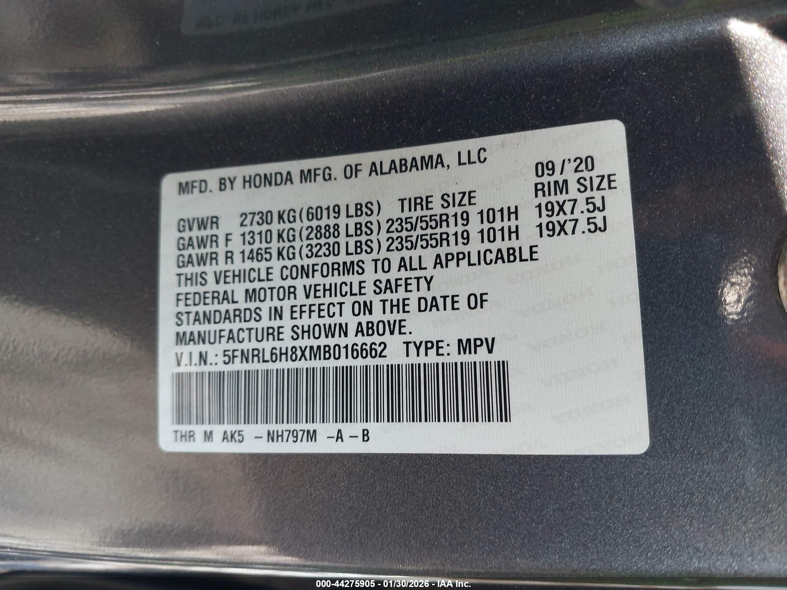 HONDA ODYSSEY image 9