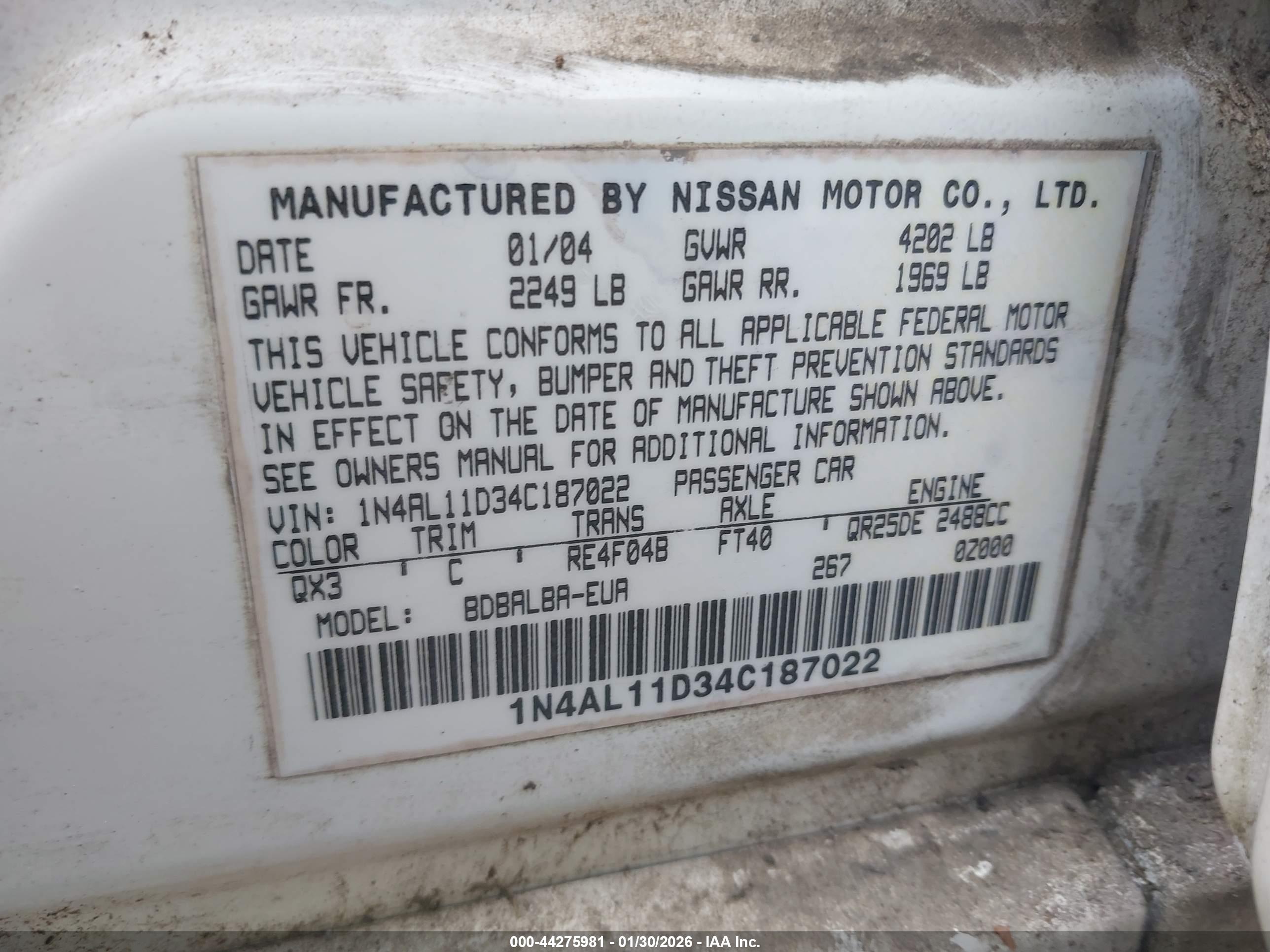 NISSAN ALTIMA image 9