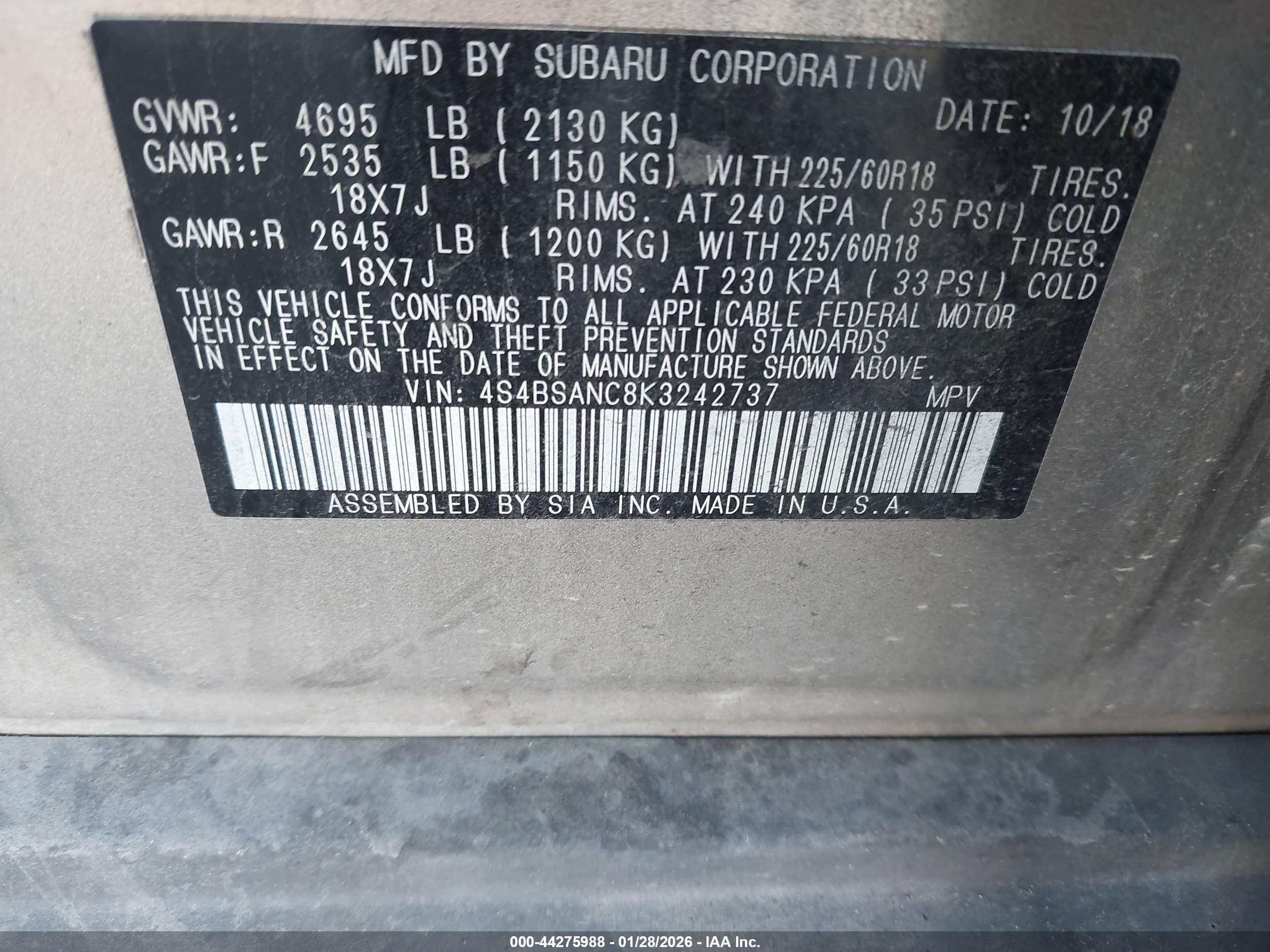 SUBARU OUTBACK image 9