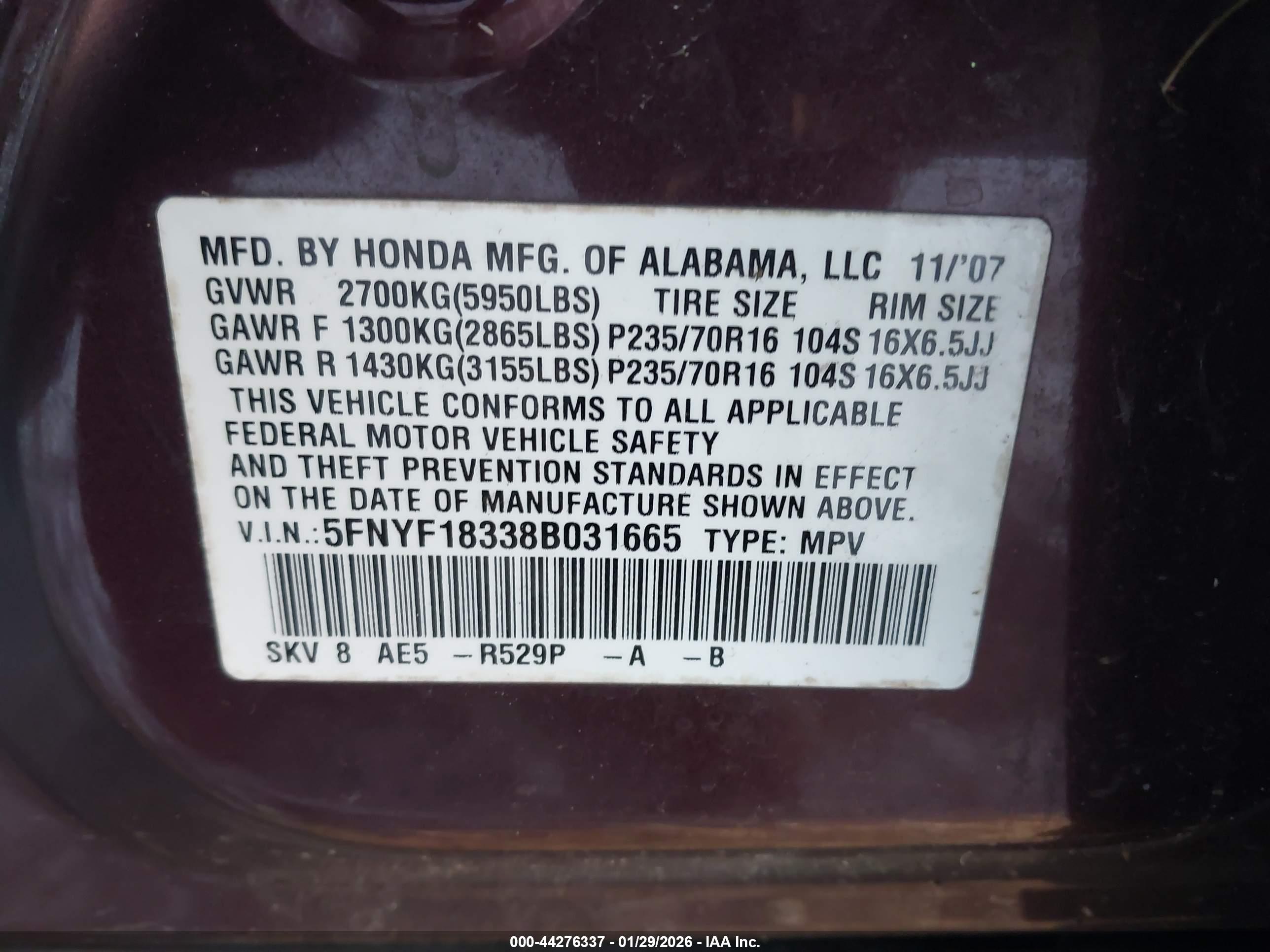 HONDA PILOT image 9