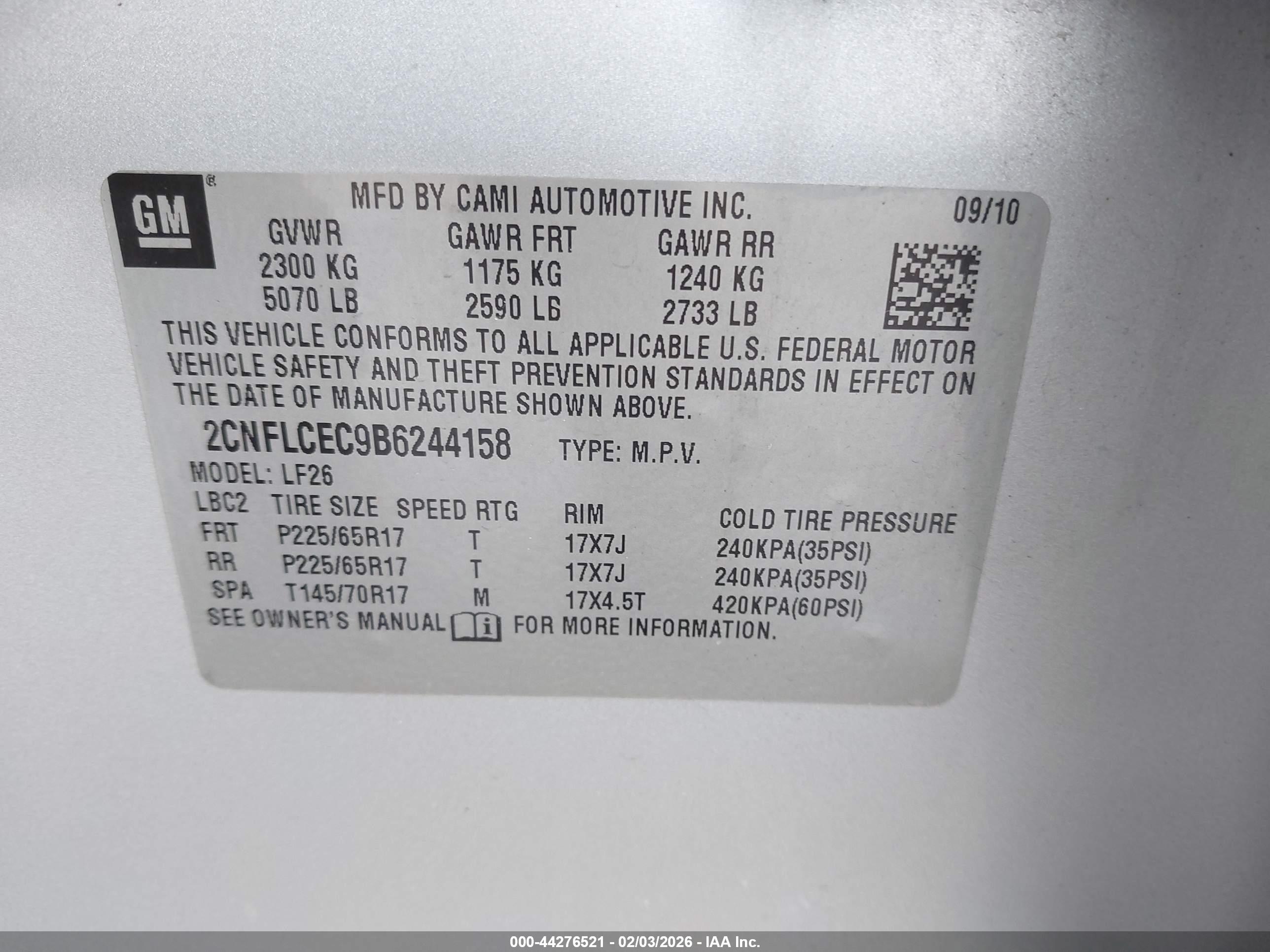 CHEVROLET EQUINOX image 9