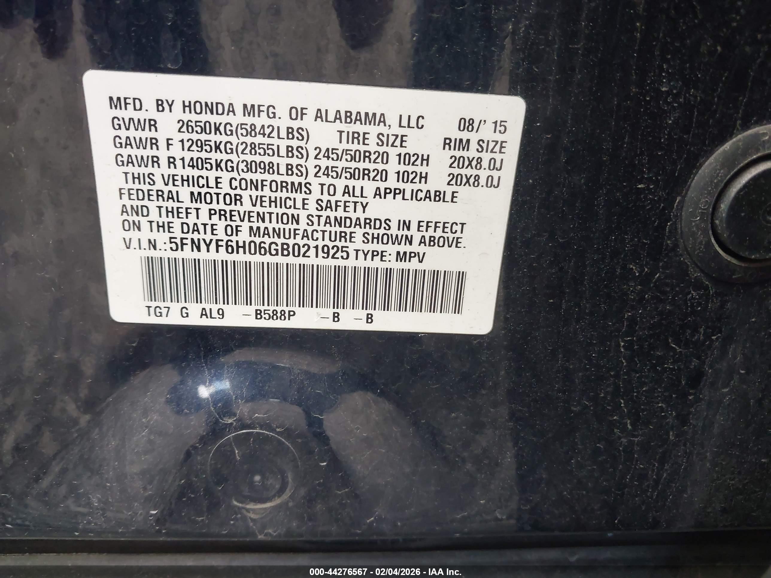 HONDA PILOT image 9