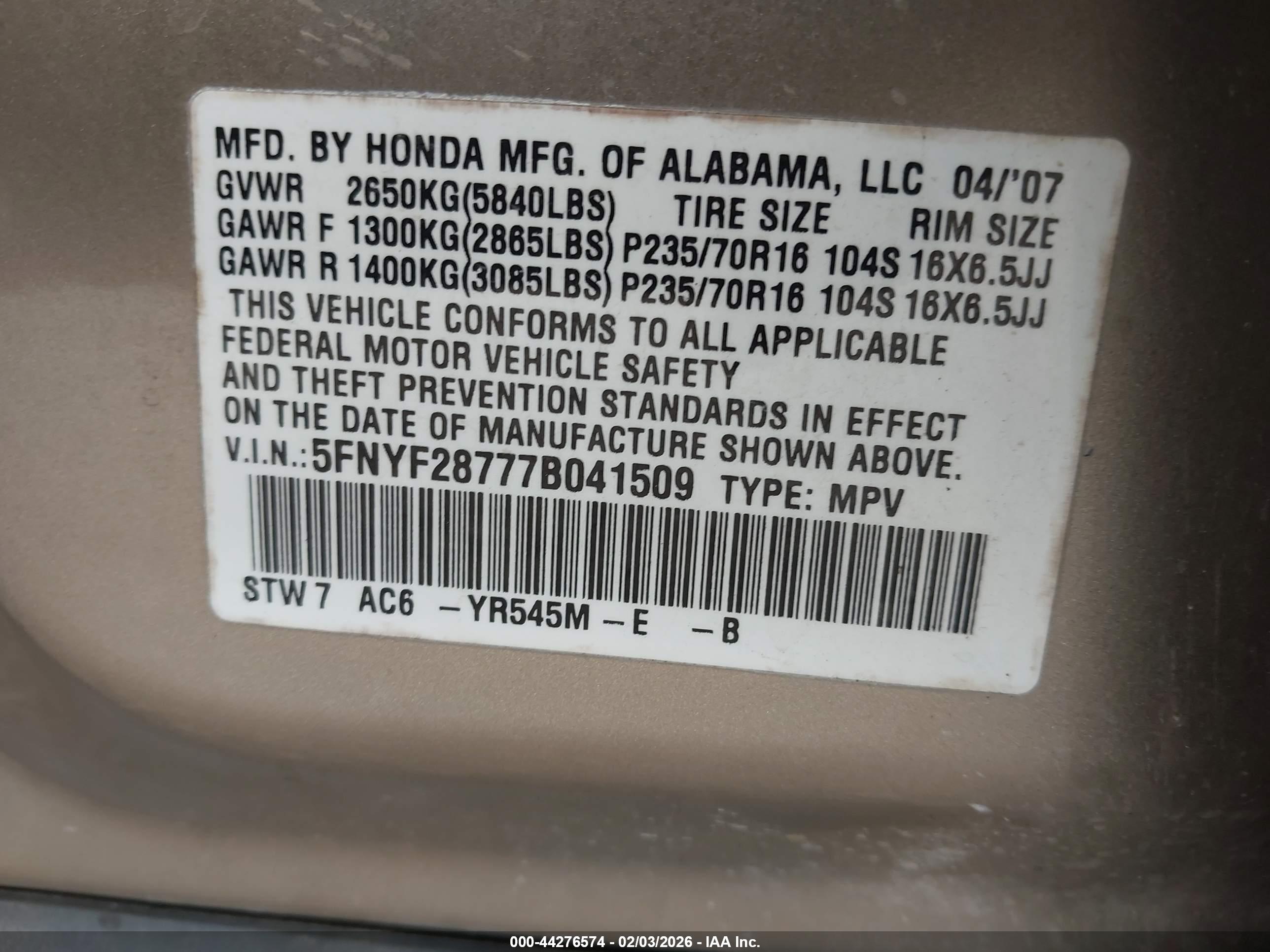 HONDA PILOT image 9