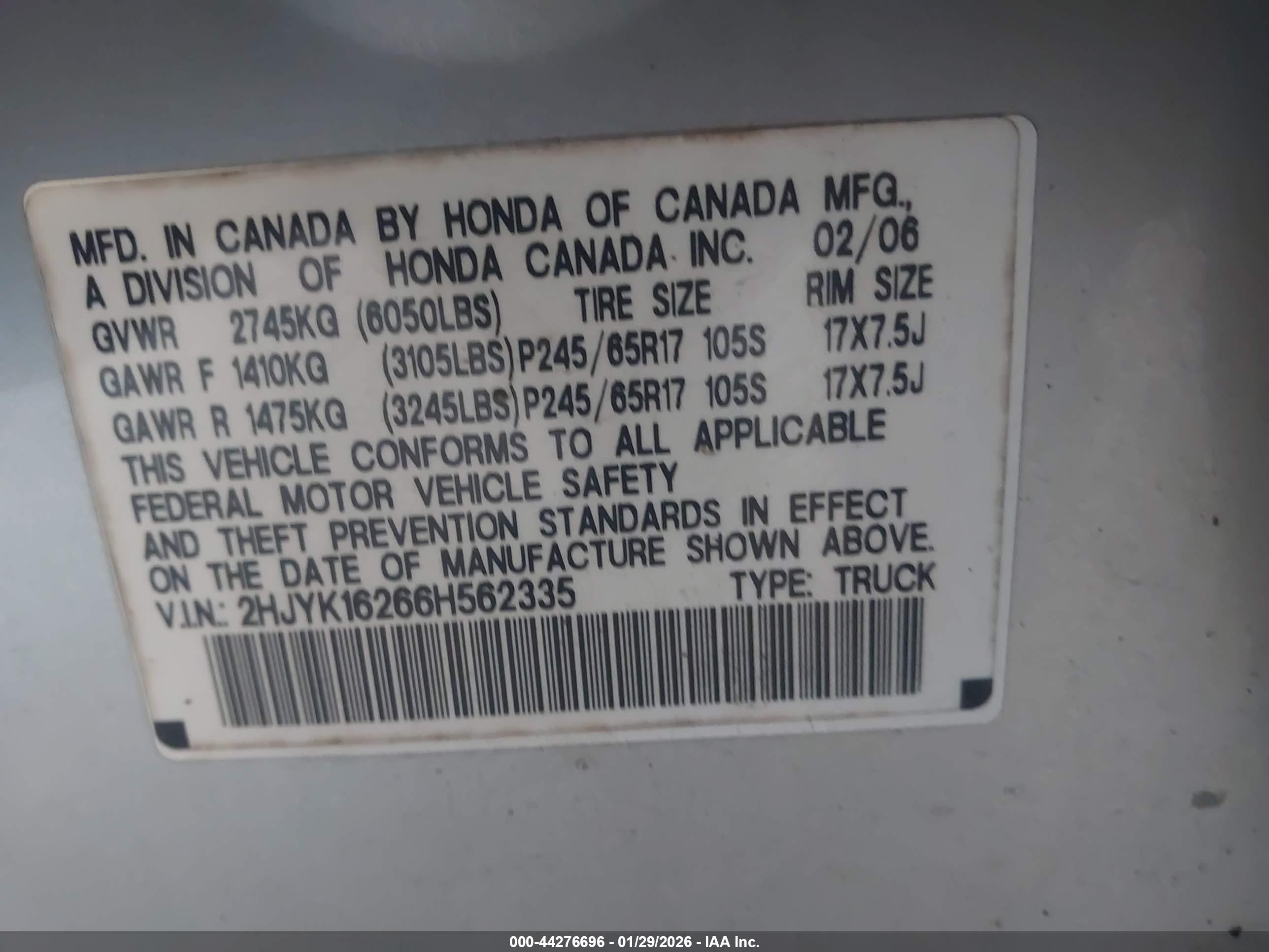 HONDA RIDGELINE image 9