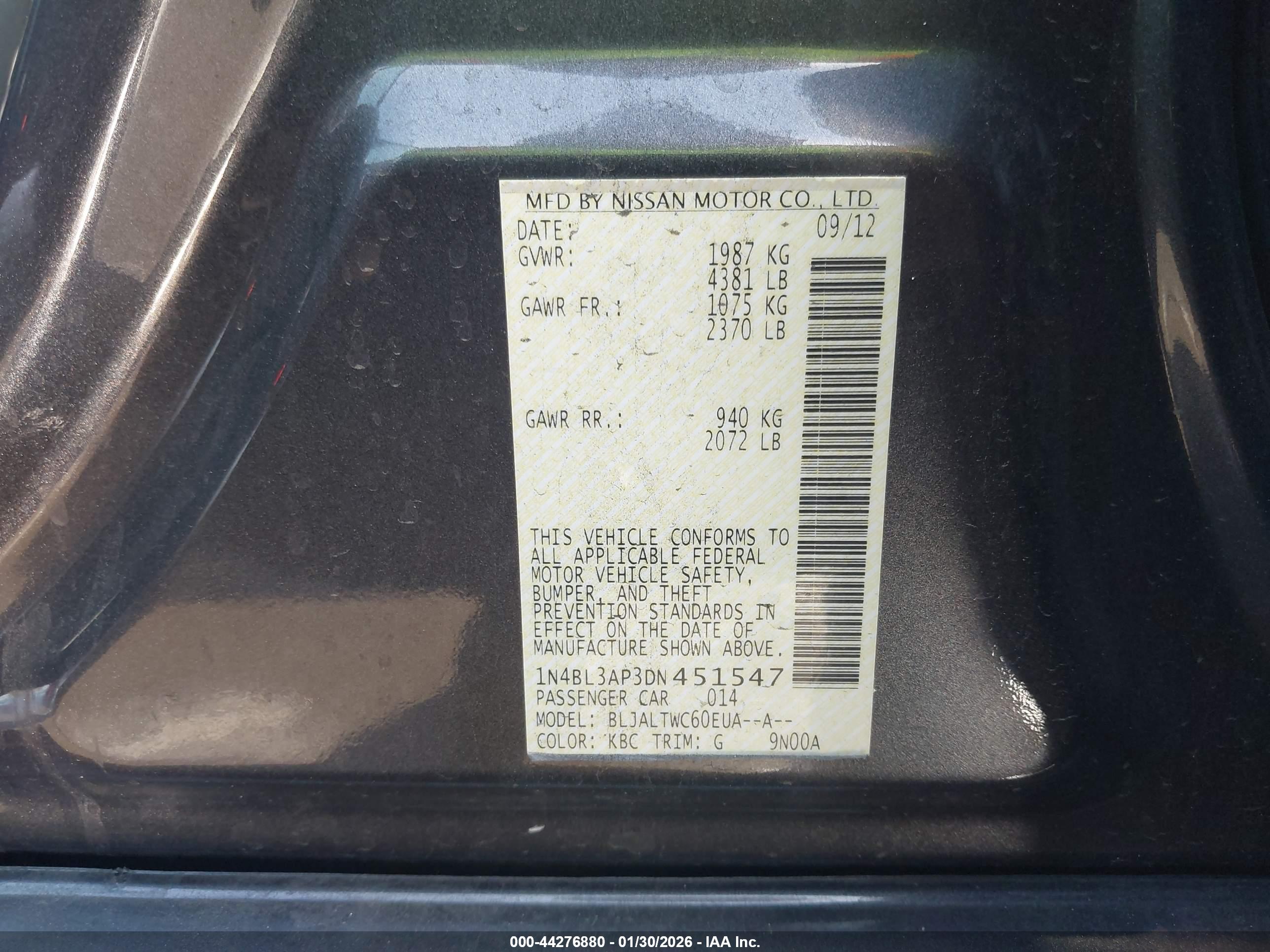 NISSAN ALTIMA image 9