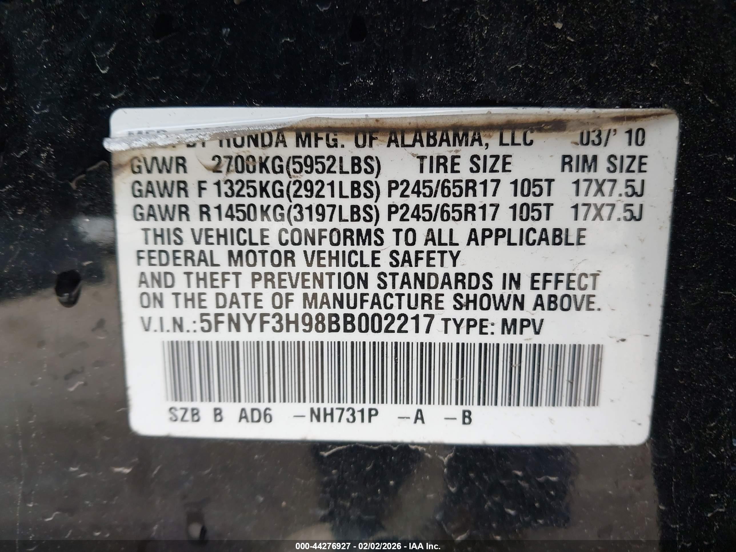 HONDA PILOT image 9