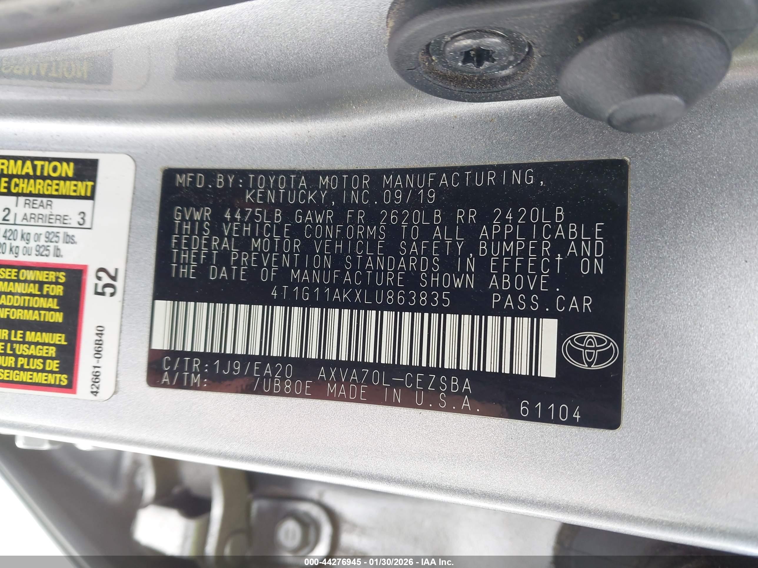 TOYOTA CAMRY image 9