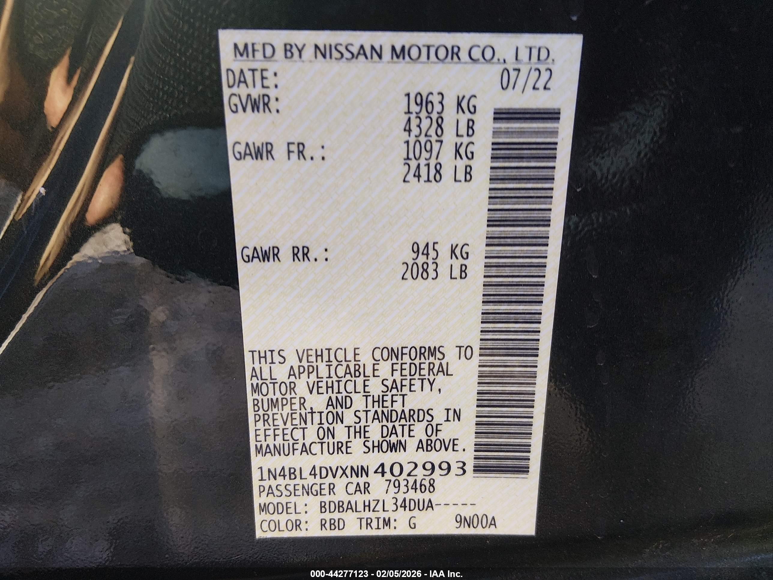 NISSAN ALTIMA image 9