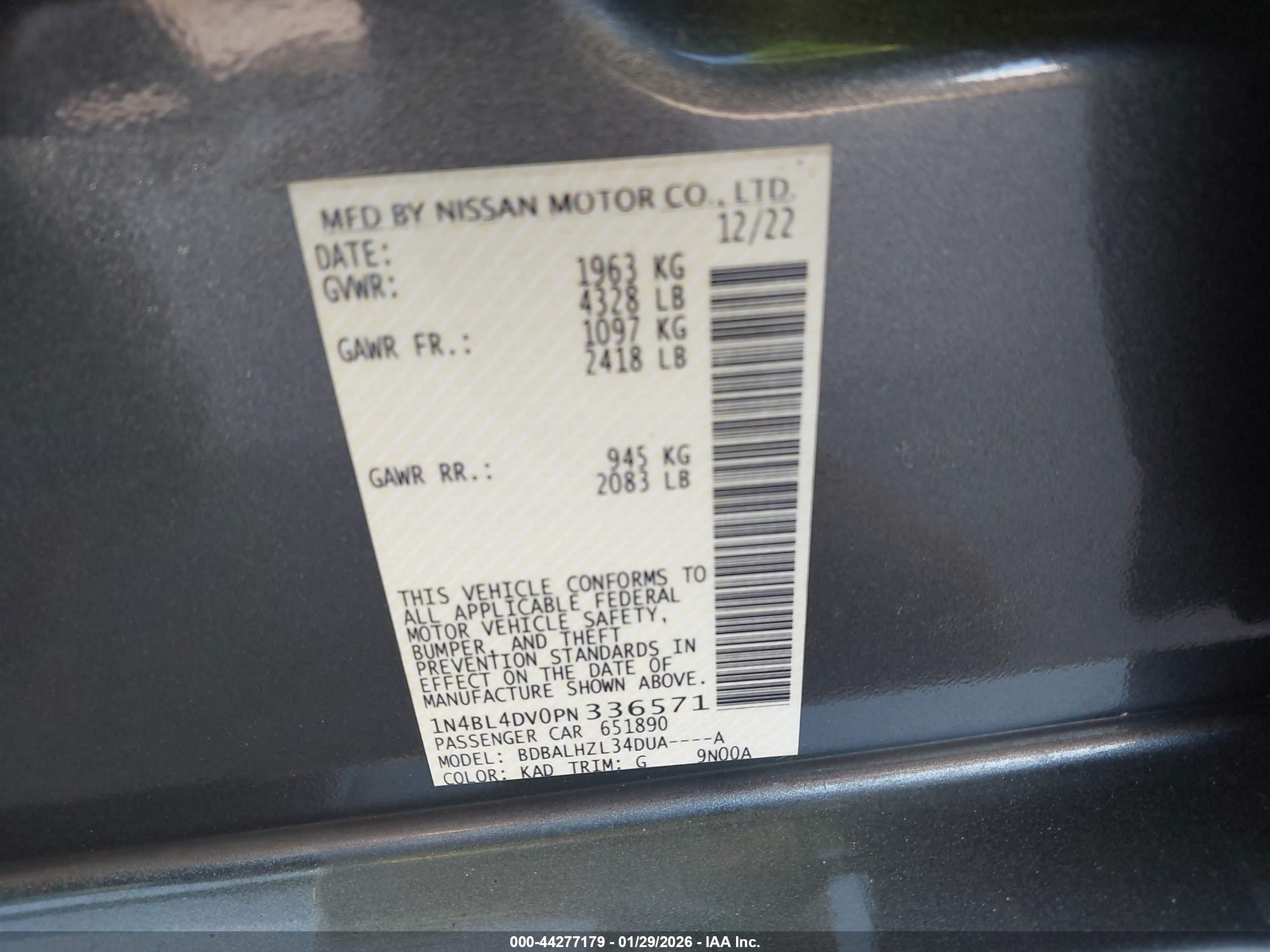 NISSAN ALTIMA image 9