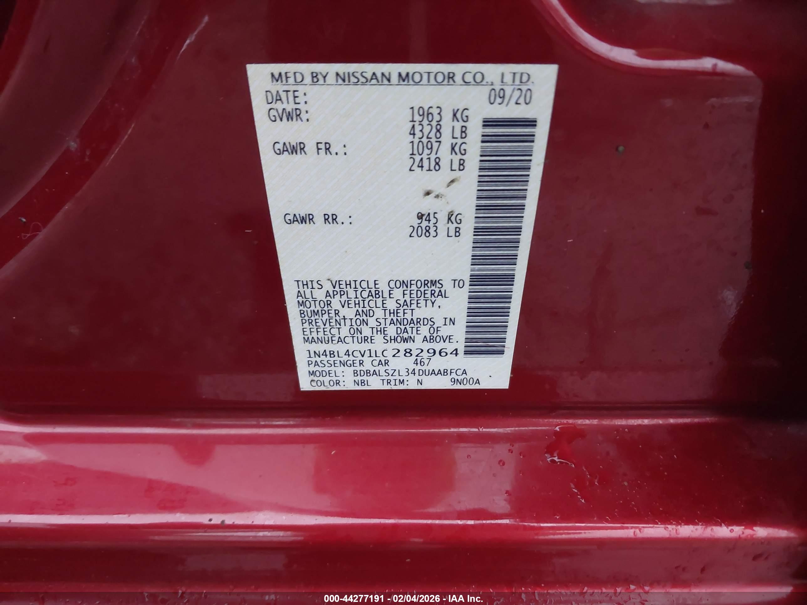 NISSAN ALTIMA image 9