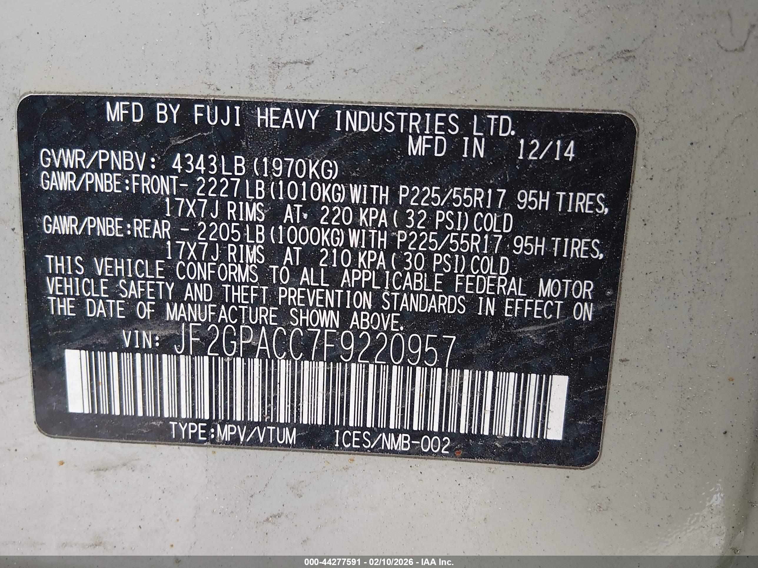 SUBARU XV image 9