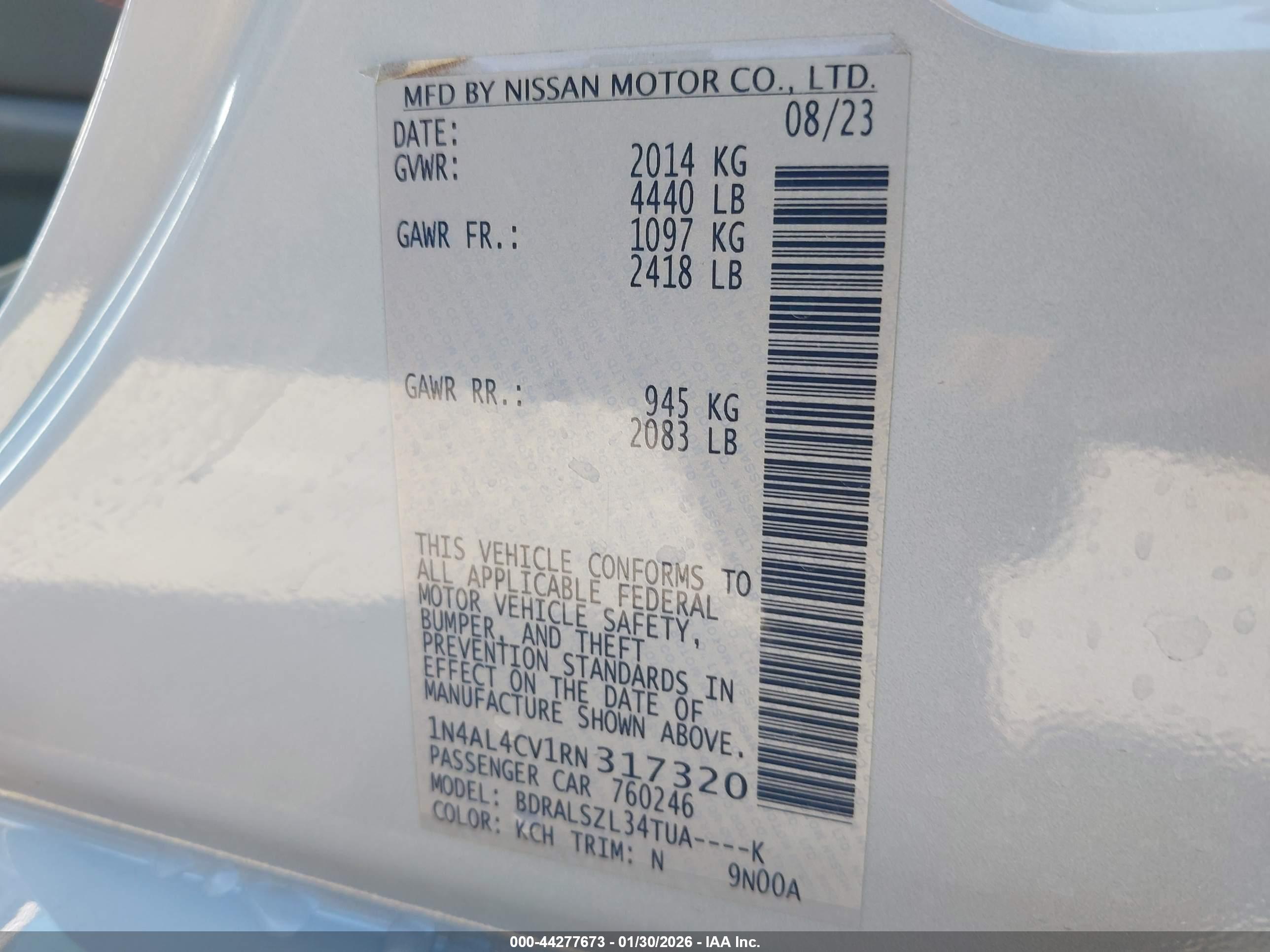 NISSAN ALTIMA image 9