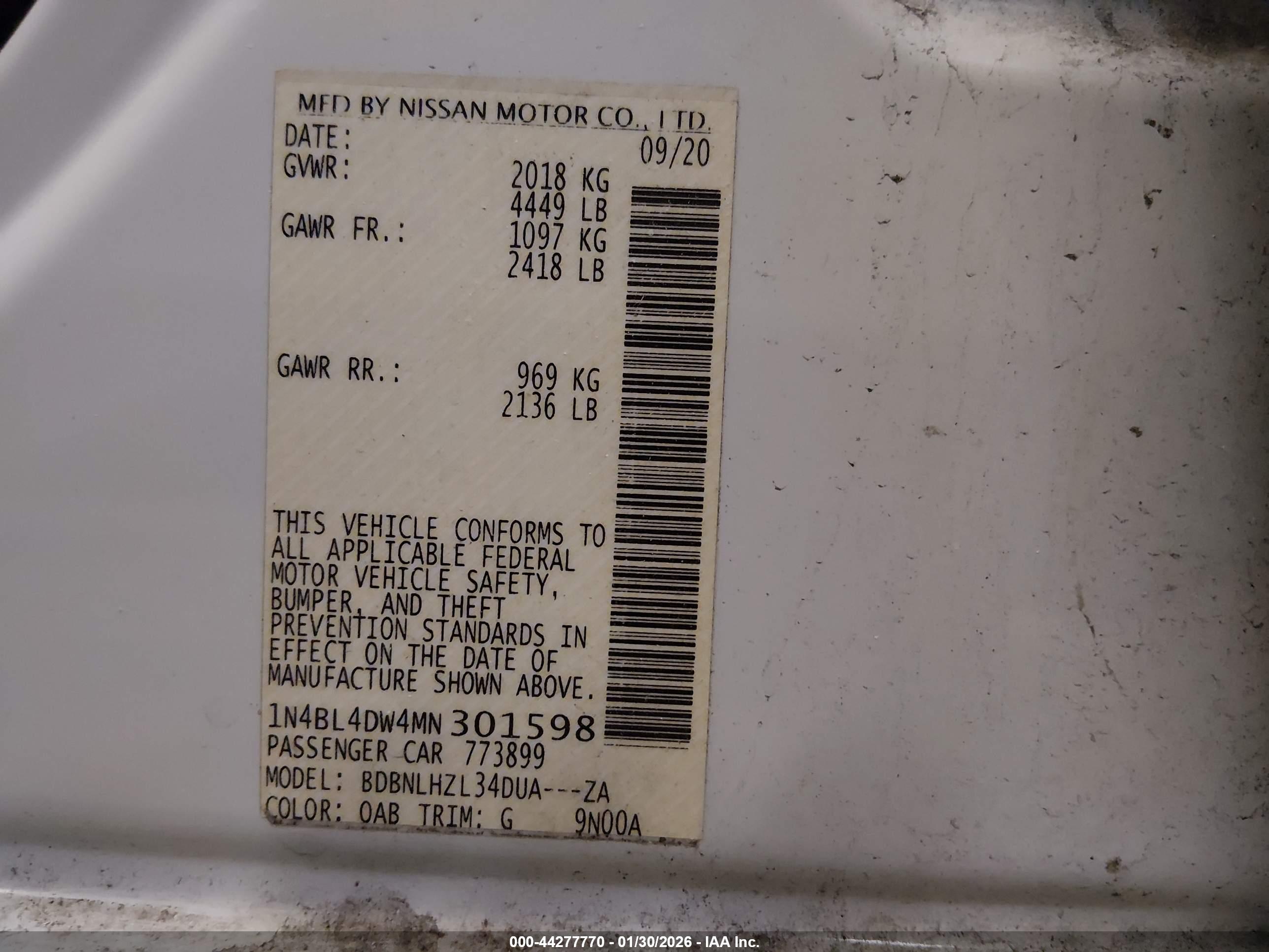 NISSAN ALTIMA image 9