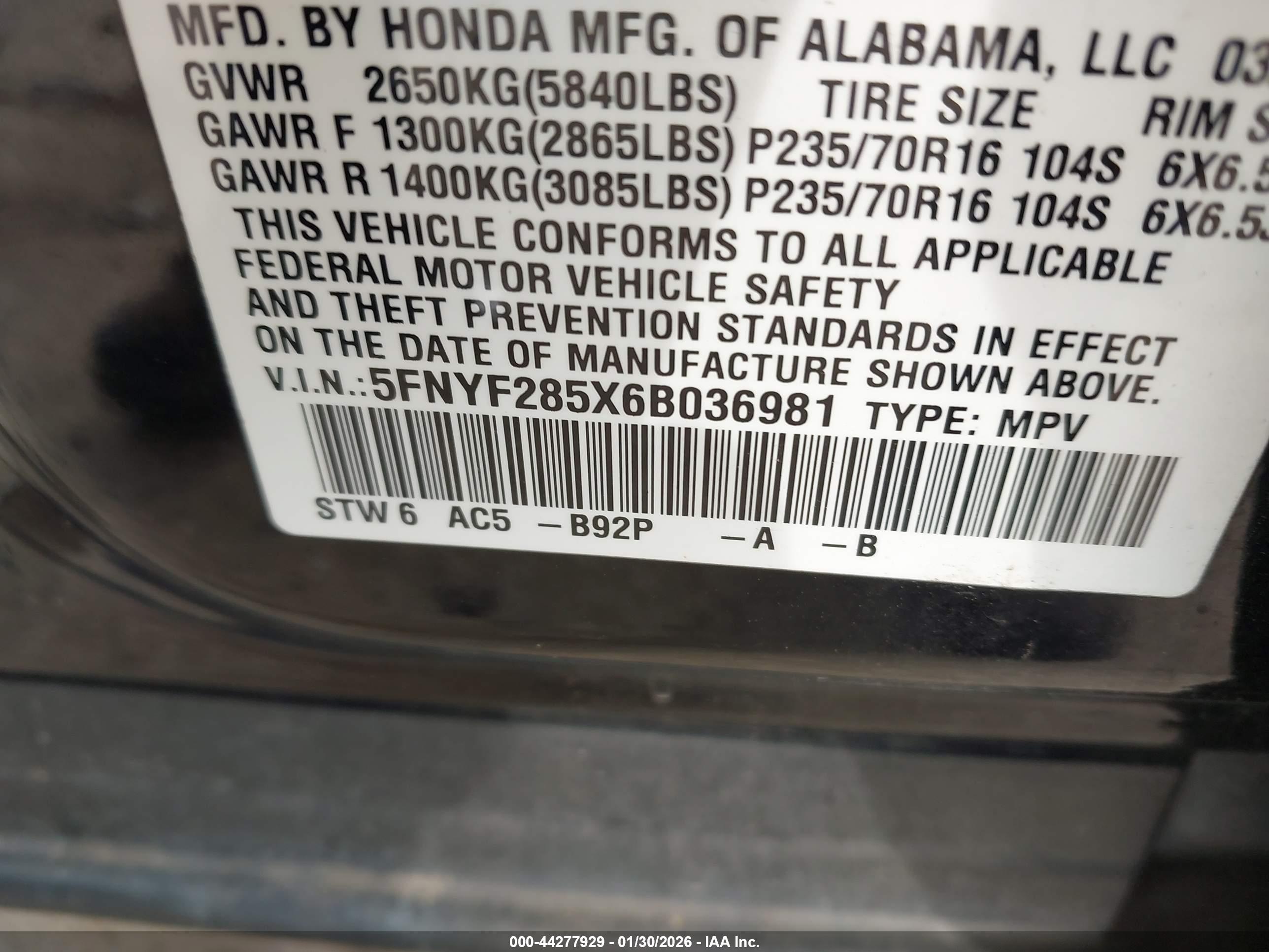 HONDA PILOT image 9