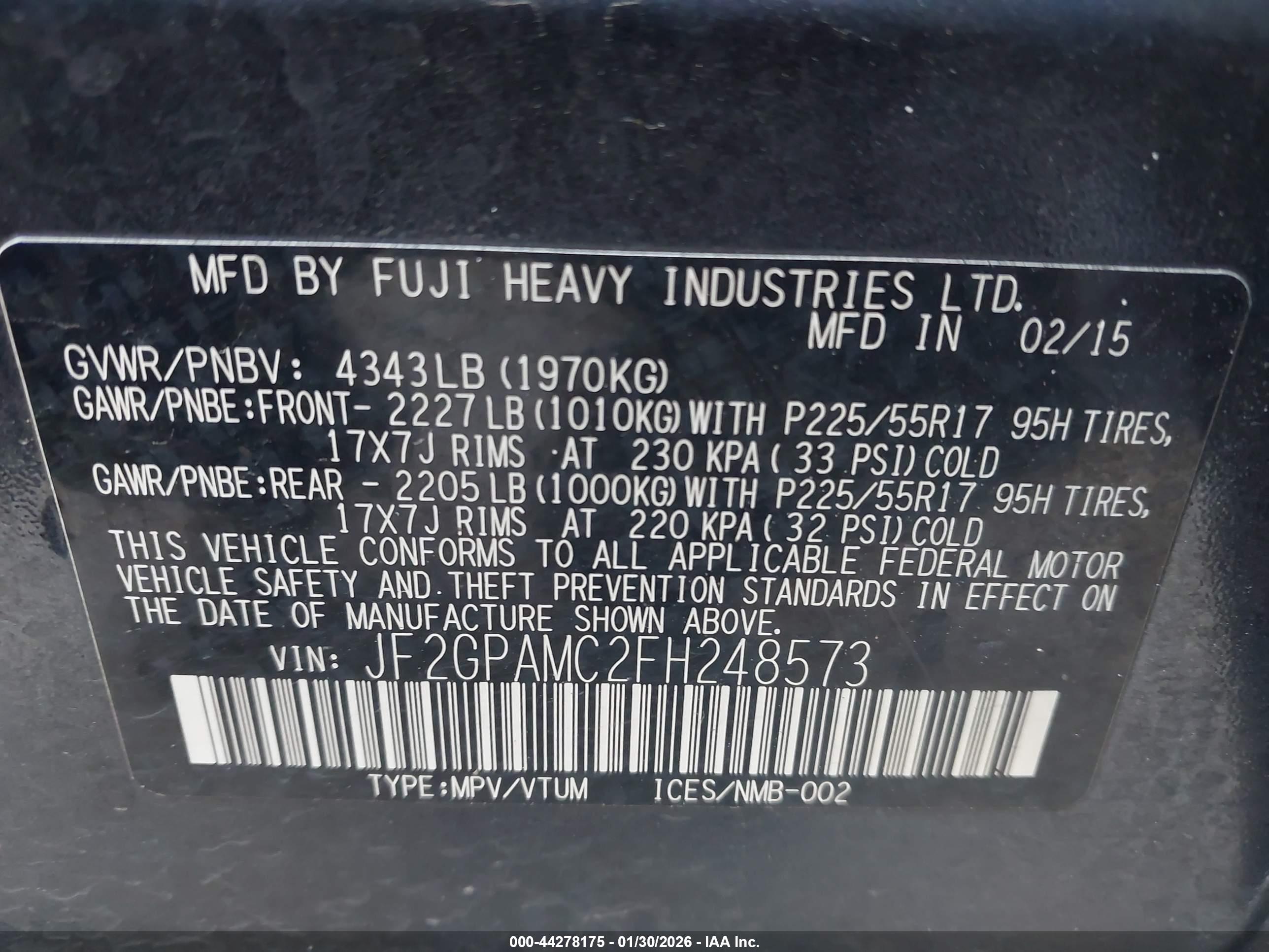 SUBARU XV image 9