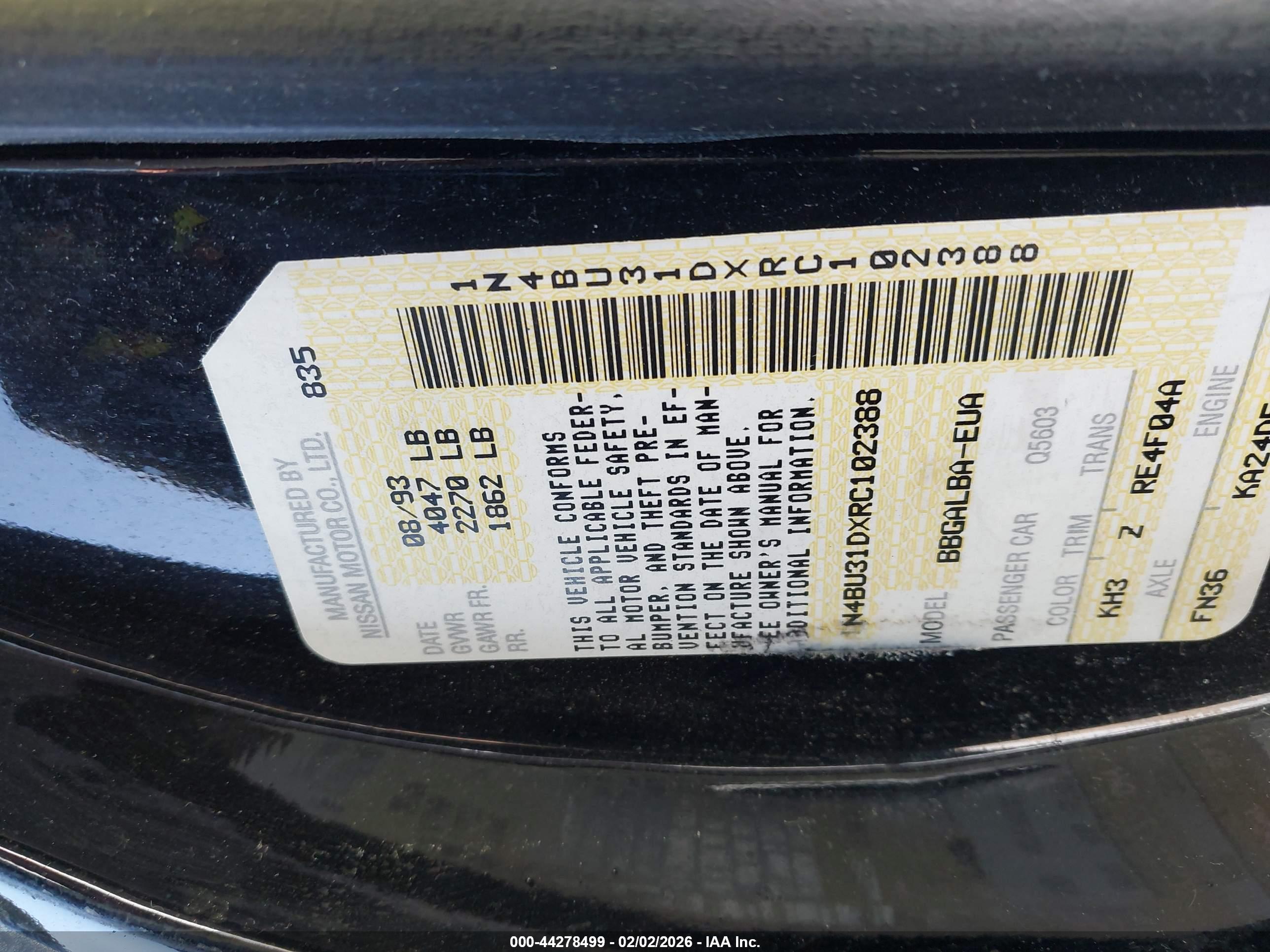 NISSAN ALTIMA image 9