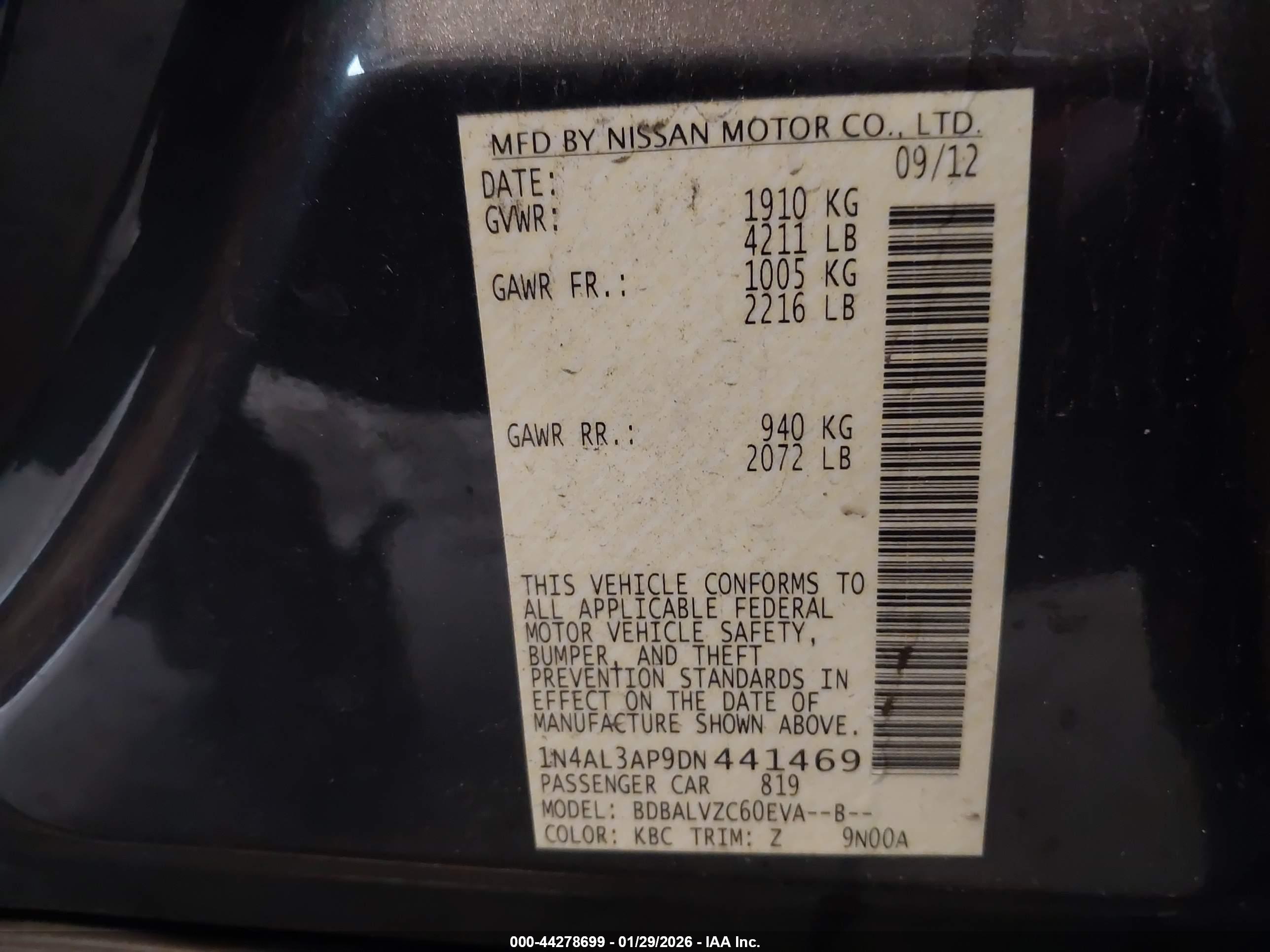 NISSAN ALTIMA image 9
